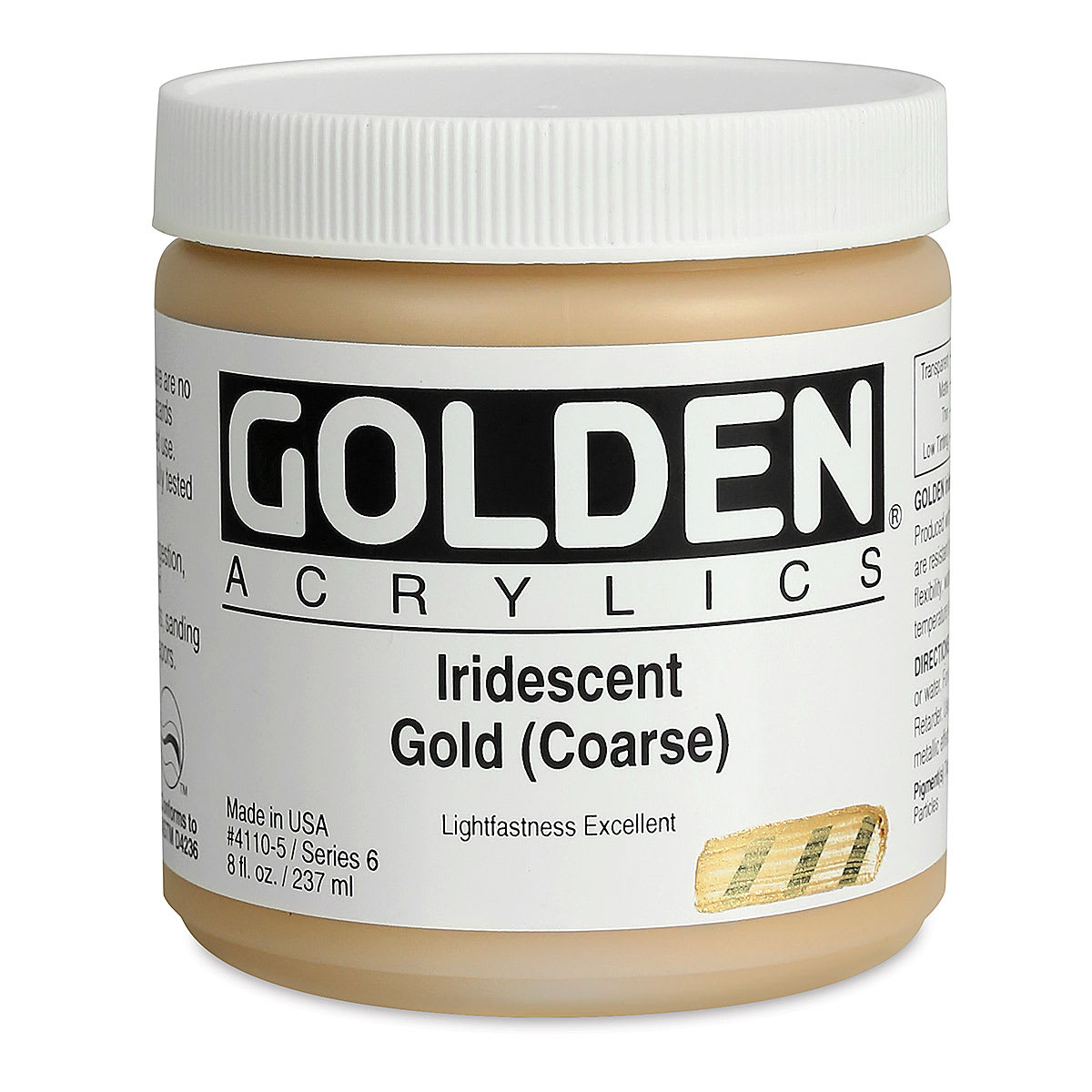 Golden Heavy Body Artist Acrylics - Iridescent Gold (Coarse), 8 oz Jar