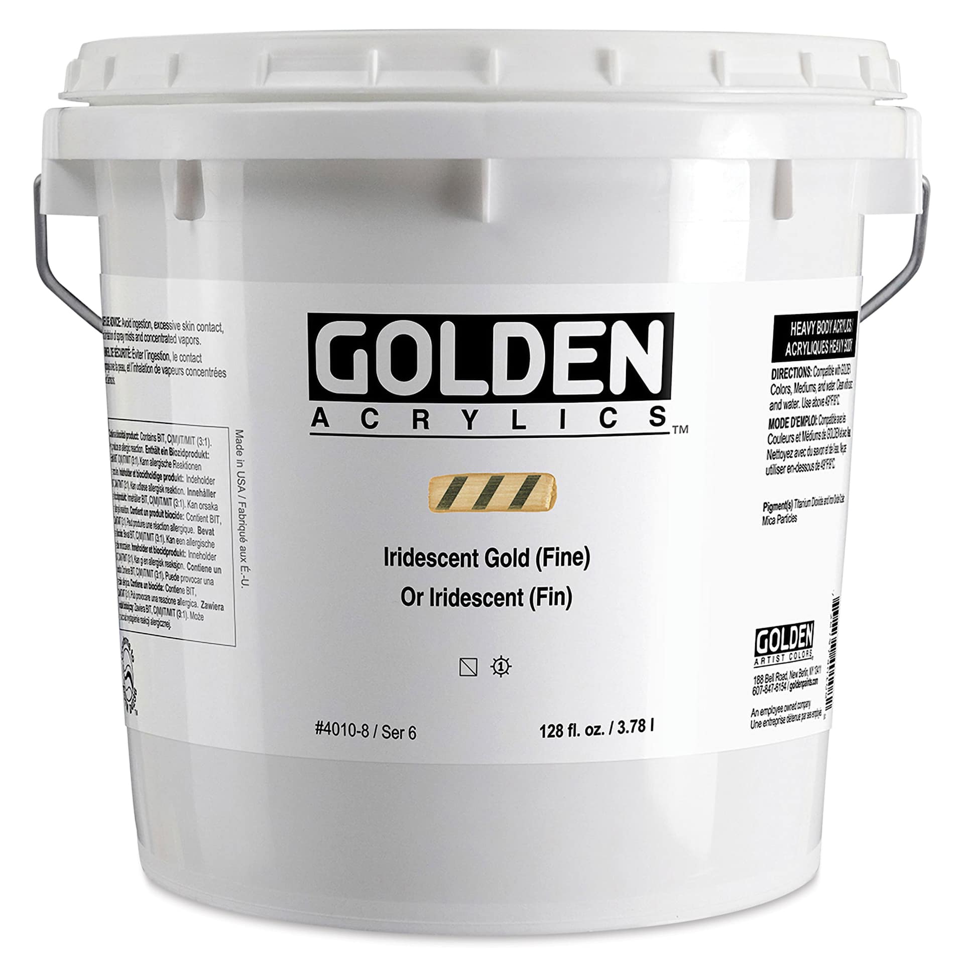 Golden Heavy Body Artist Acrylic - Iridescent Gold (Fine), 128 oz Jar