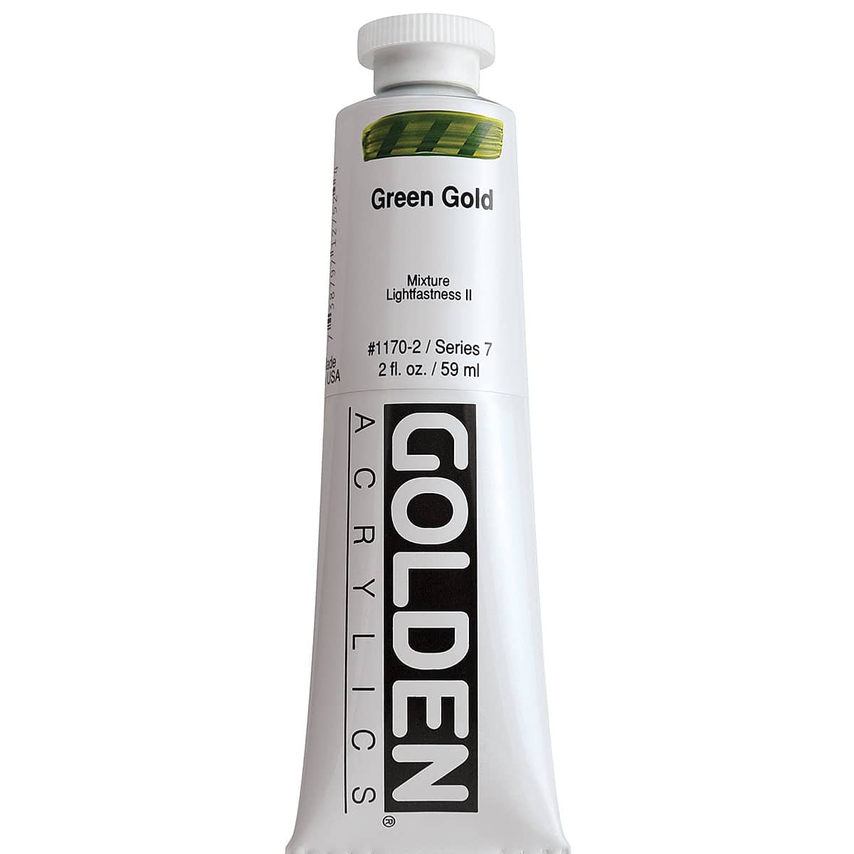 Golden Heavy Body Artist Acrylics - Green Gold, 2 oz Tube