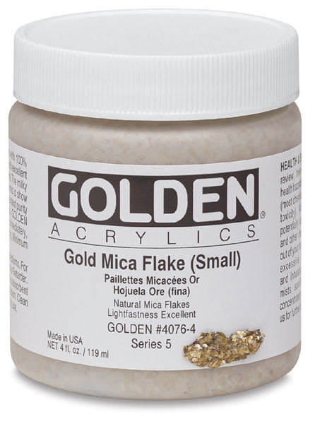 Golden Special Iridescent Acrylics - Gold Mica Flake (Small), 4 oz