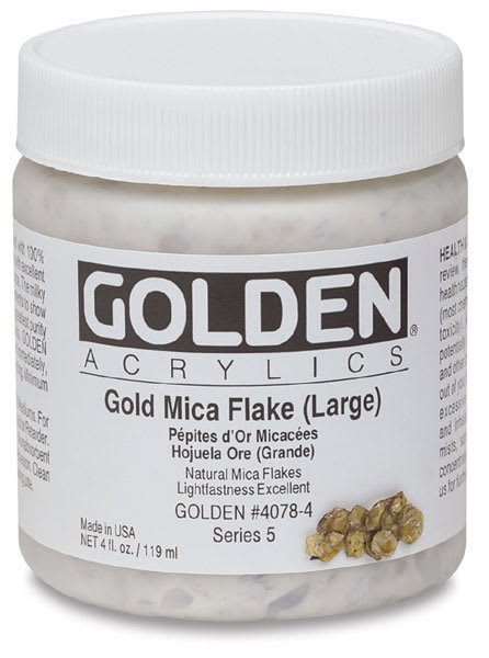 Golden Special Iridescent Acrylics - Gold Mica Flake (Large), 4 oz