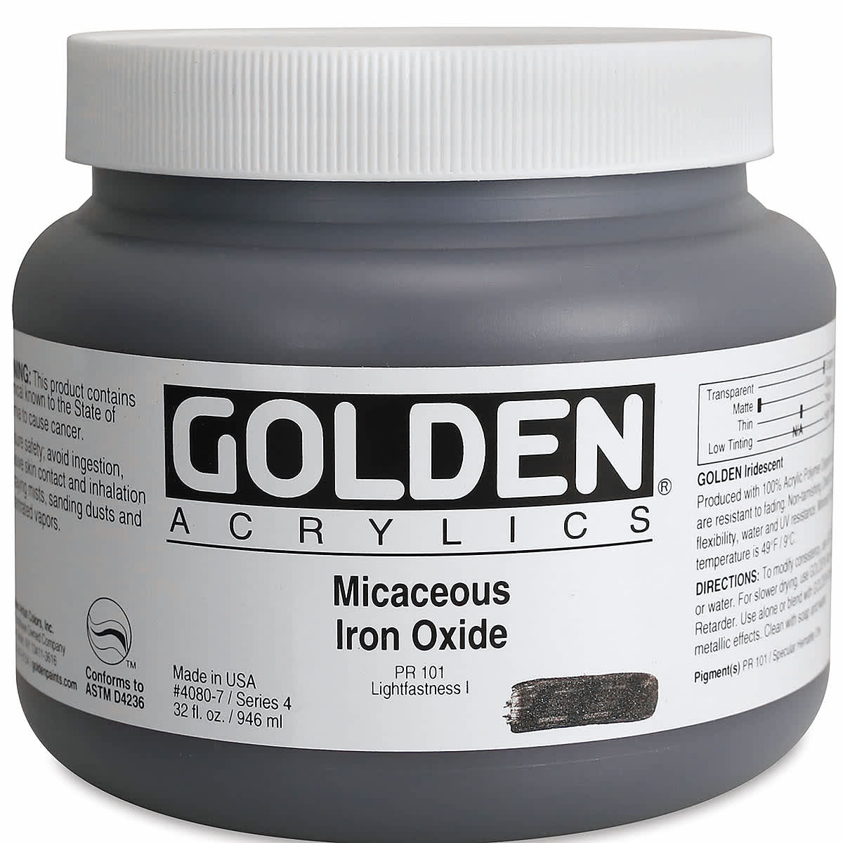 Golden Special Iridescent Acrylics - Micaceous Iron Oxide, 32 oz