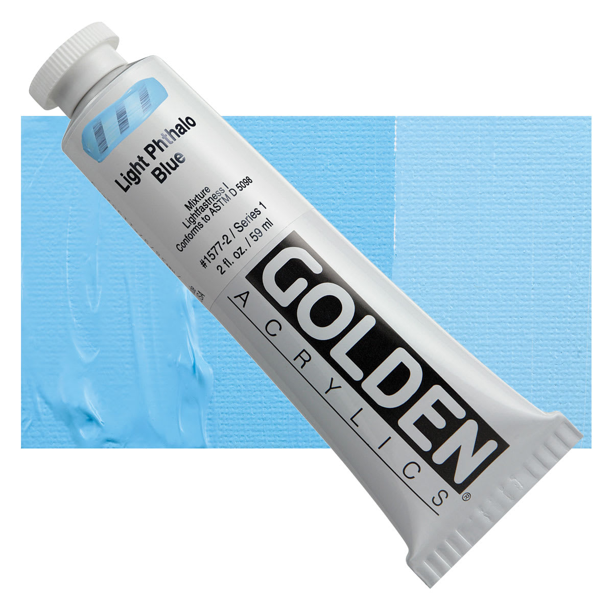 Golden Heavy Body Artist Acrylic - Light Phthalo Blue, 2 oz and swatch