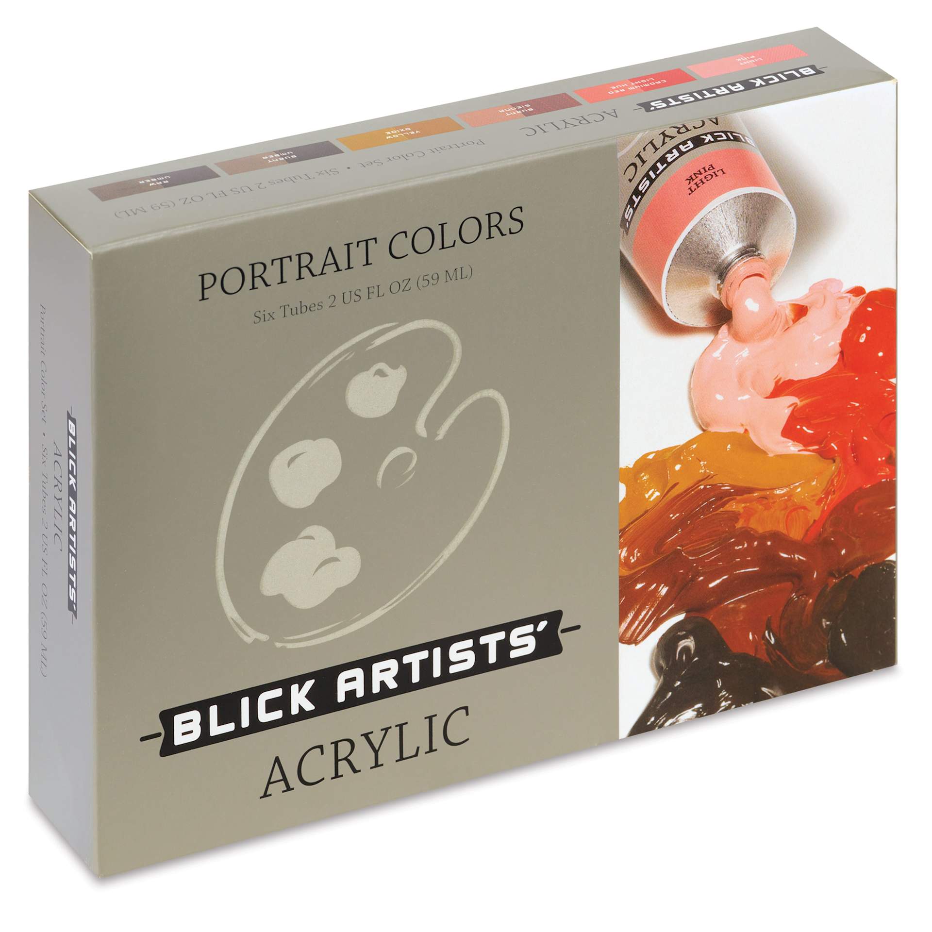 Blick Artists' Acrylic Set - Portrait Color Set, 2 oz Tubes, front of packaging