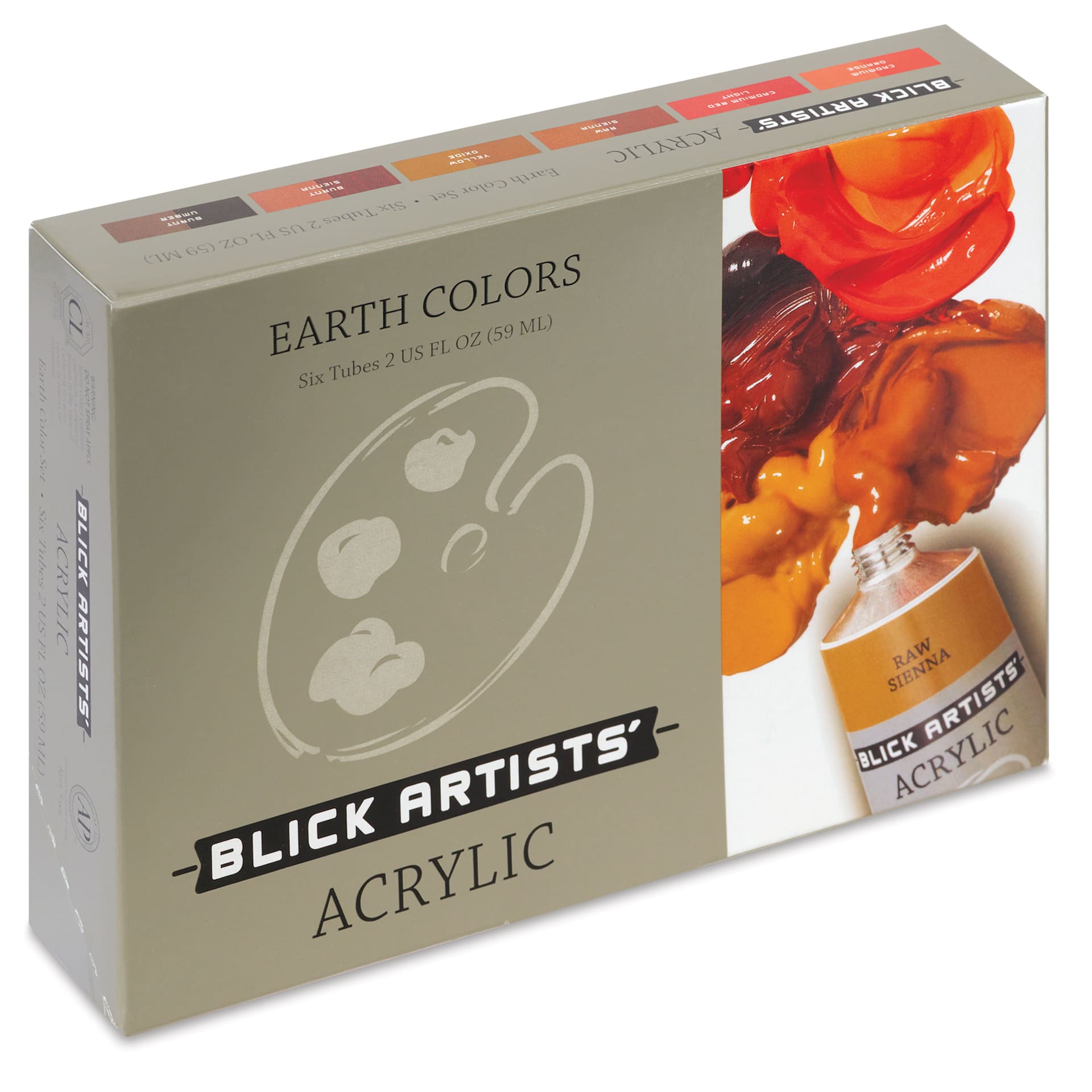 Blick Artists' Acrylic Set - Earth Color Set, 2 oz Tubes, front of packaging