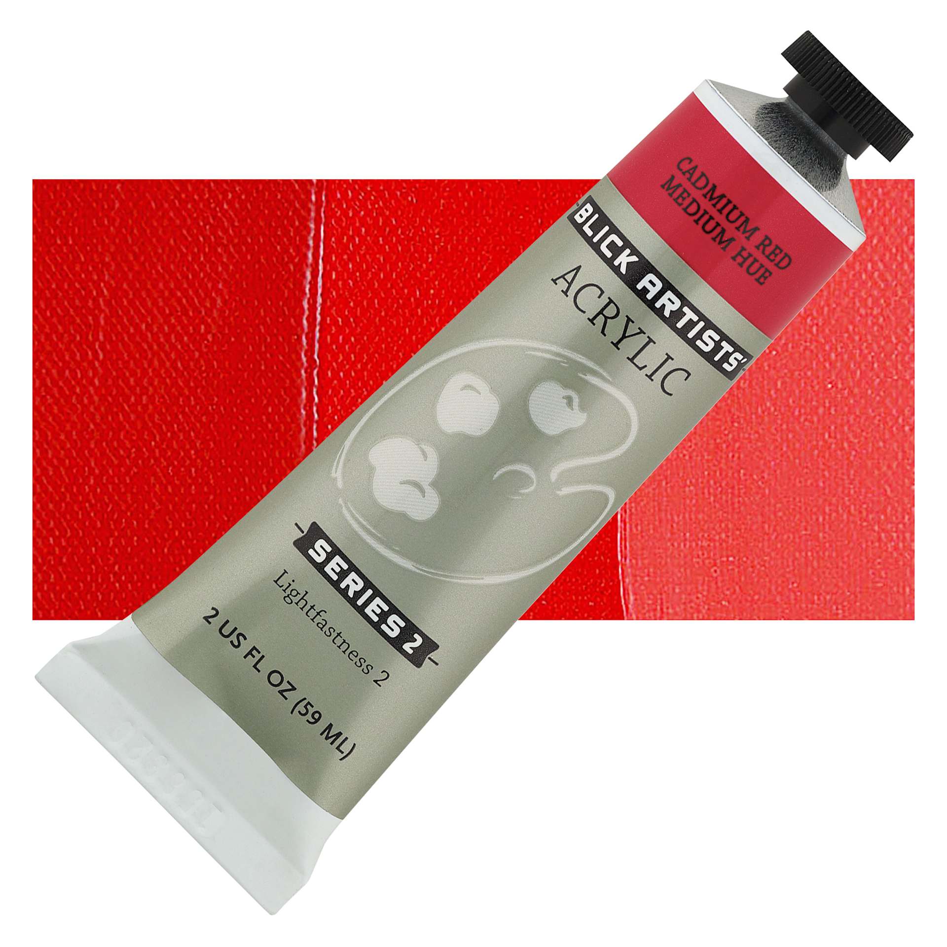Blick Artists' Acrylic - Cadmium Red Medium Hue, 2 oz tube and swatch