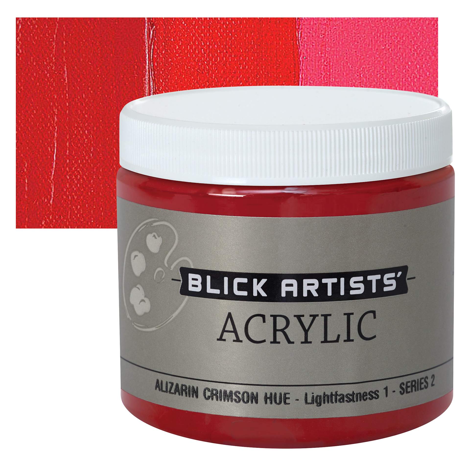 Blick Artists' Acrylic - Alizarin Crimson Hue, 16 oz and swatch