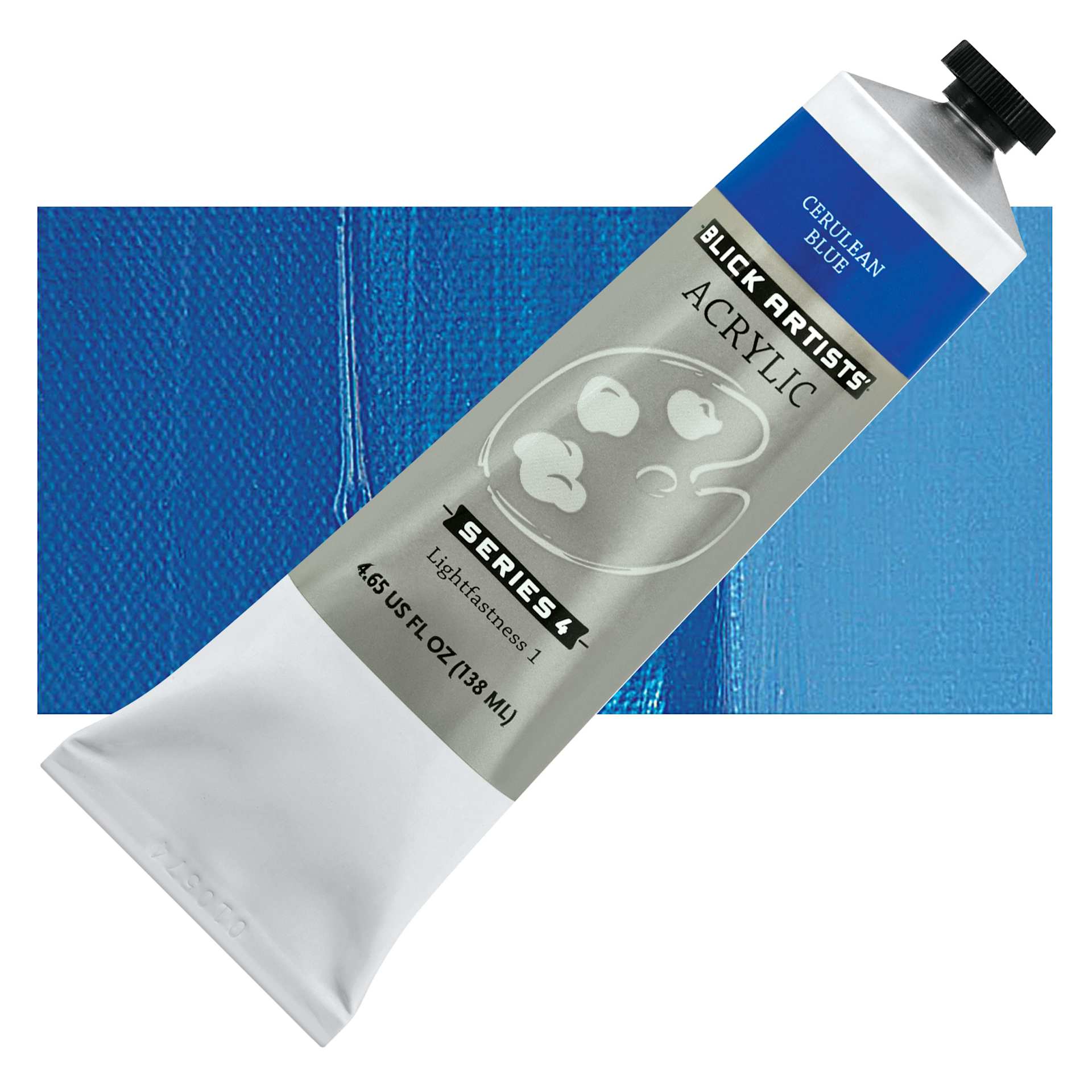 Blick Artists' Acrylic - Cerulean Blue, 4.65 oz tube and swatch
