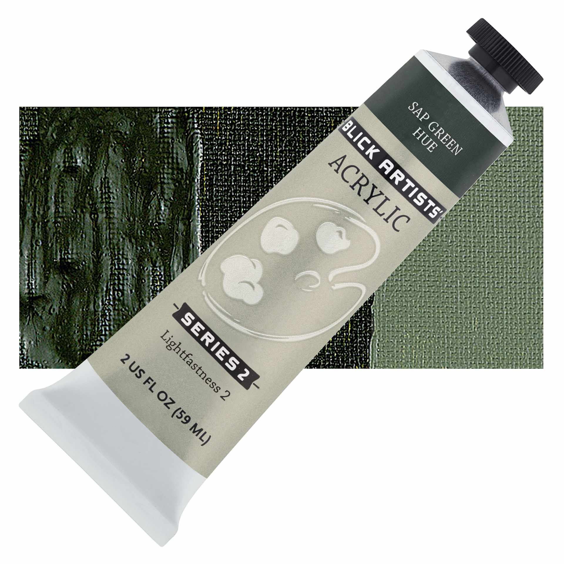 Blick Artists' Acrylic - Sap Green Hue, 2 oz tube and swatch