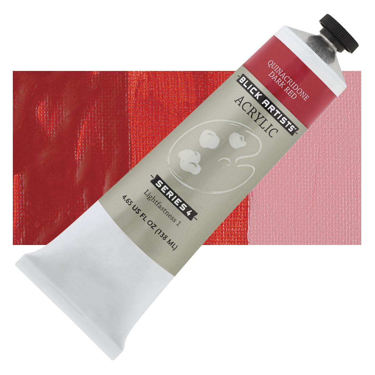 Blick Artists' Acrylic - Quinacridone Dark Red, 4.65 oz tube and swatch