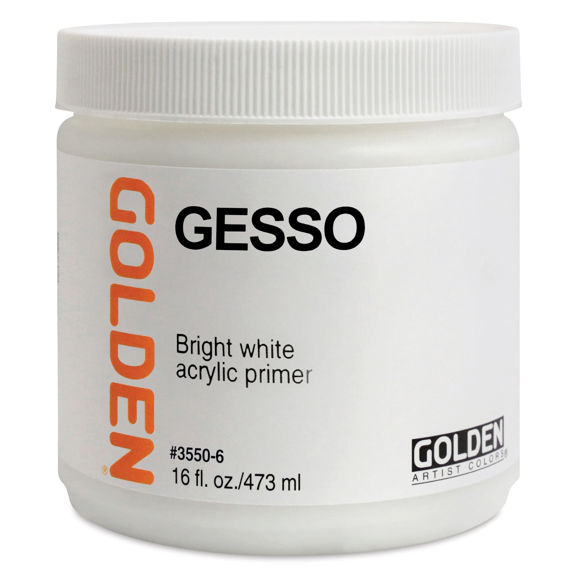Golden Acrylic Gesso - White, 16 oz jar