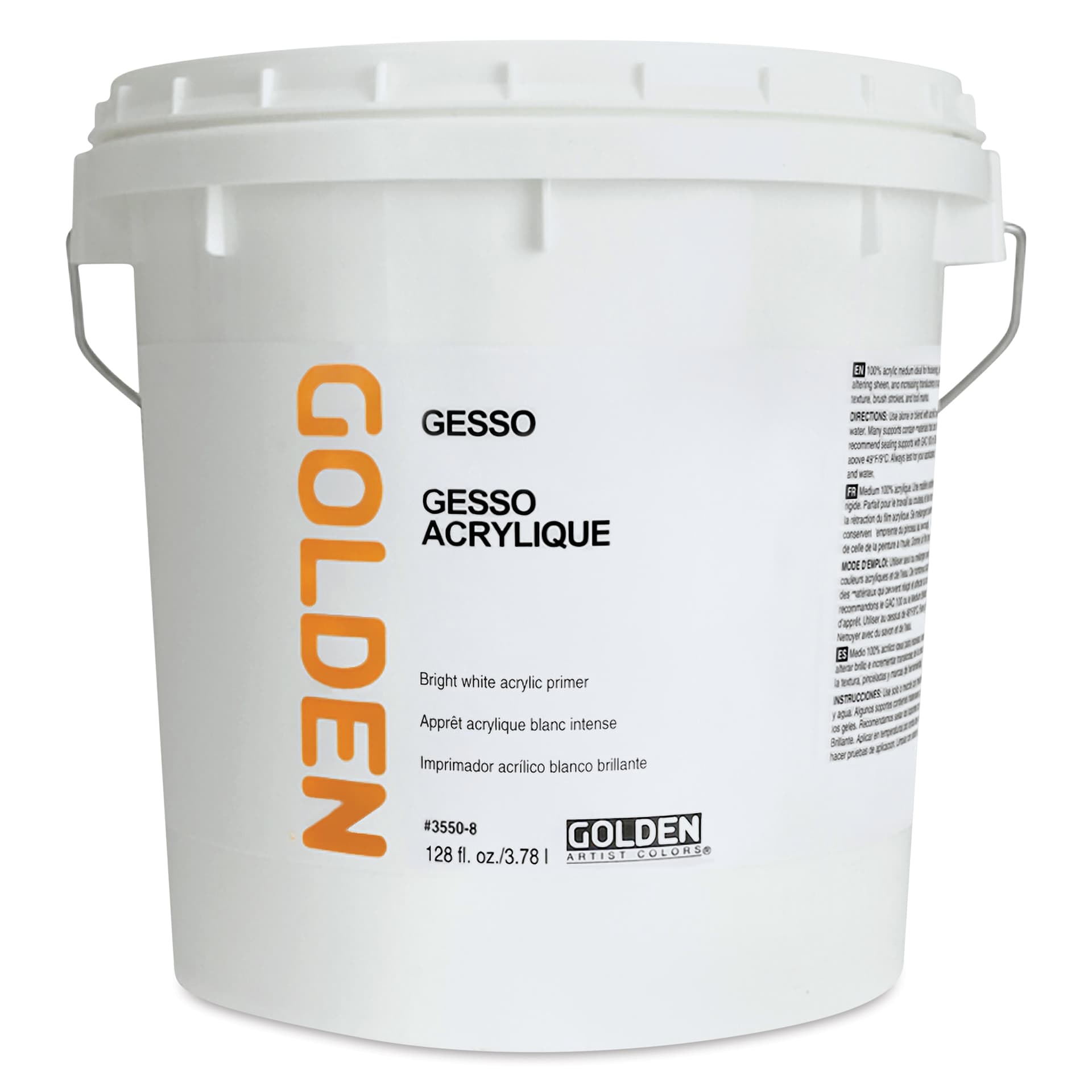 Golden Acrylic Gesso - White, 128 oz tub