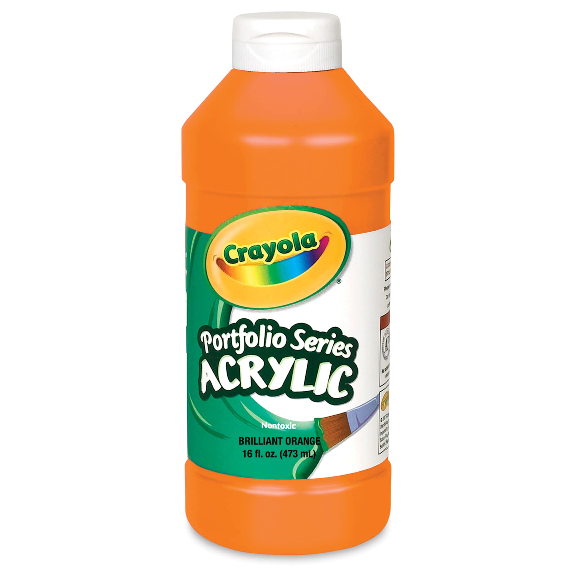 Crayola Portfolio Series Acrylics - Brilliant Orange, 16 oz Bottle