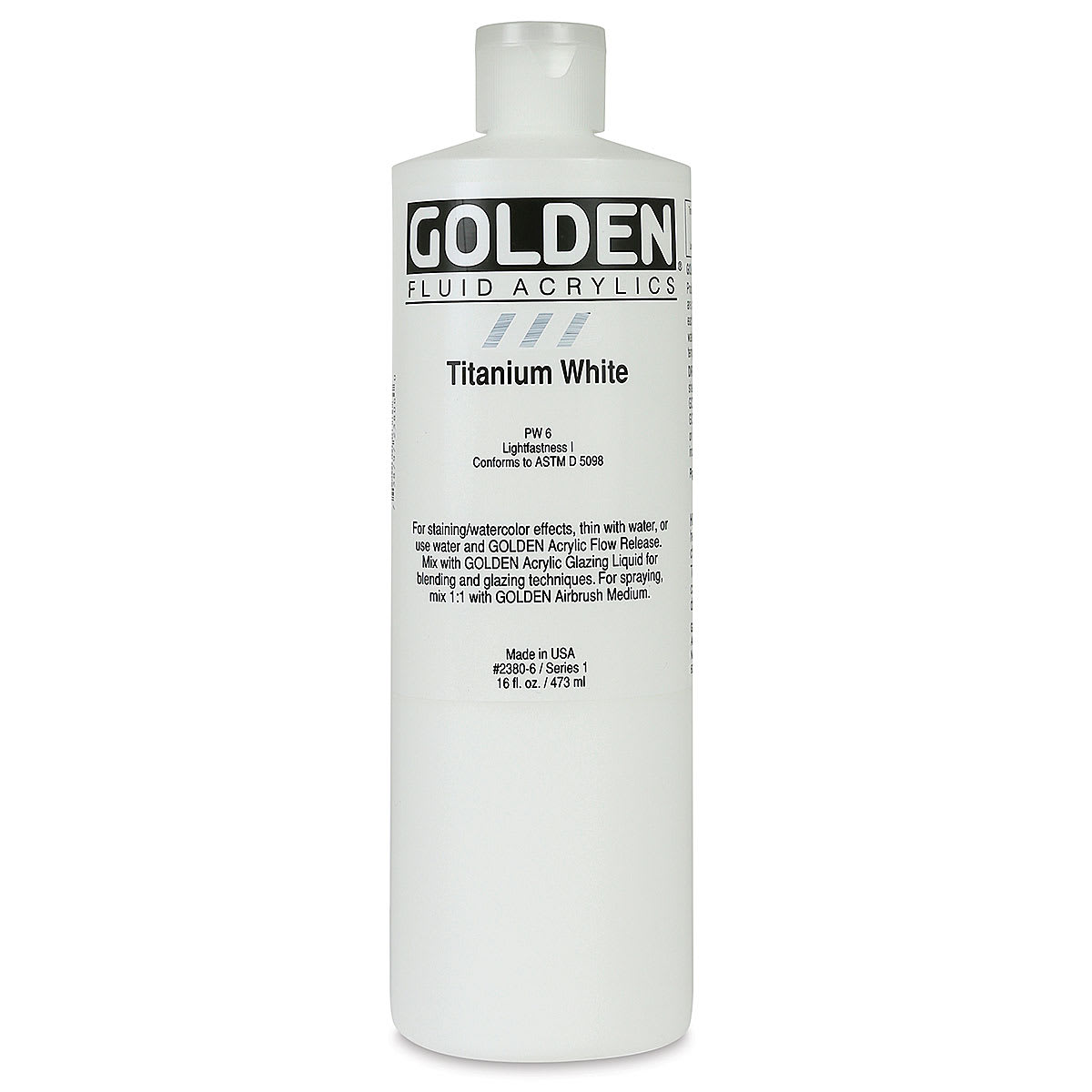 Golden Fluid Acrylics - Titanium White, 16 oz bottle