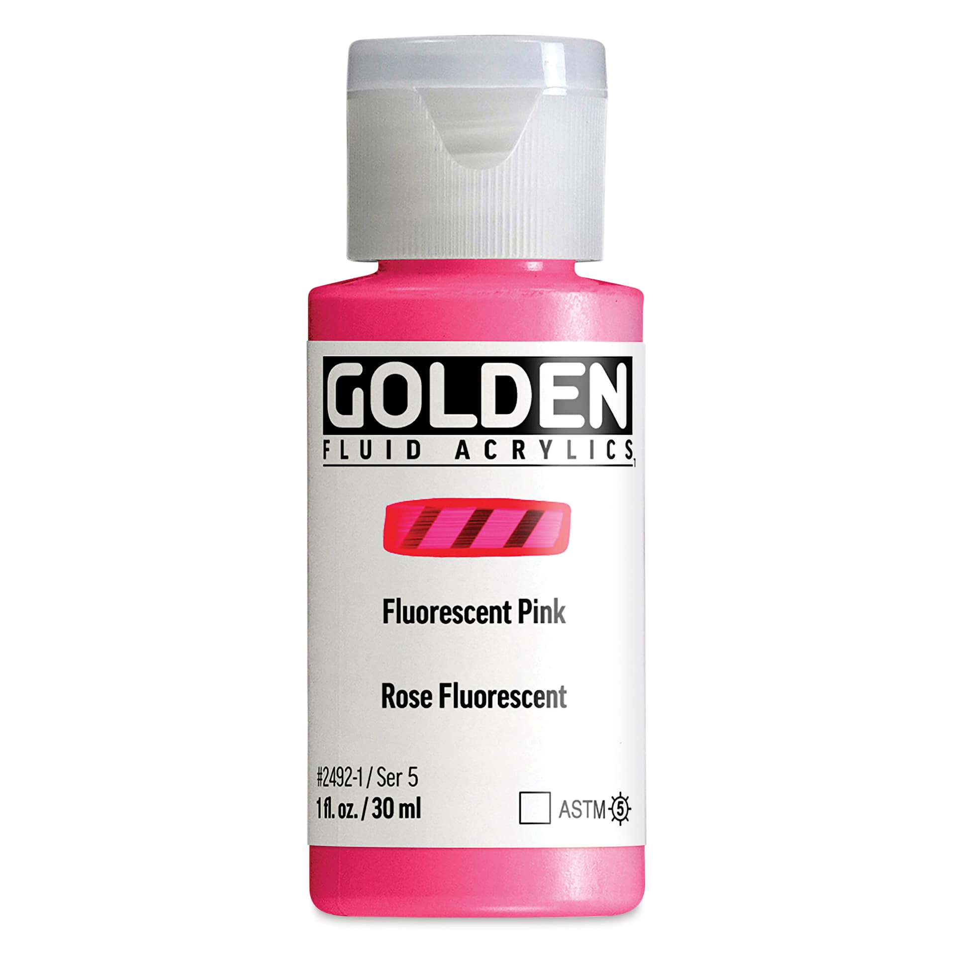 Golden Fluid Acrylic - Fluorescent Pink, 1 oz bottle