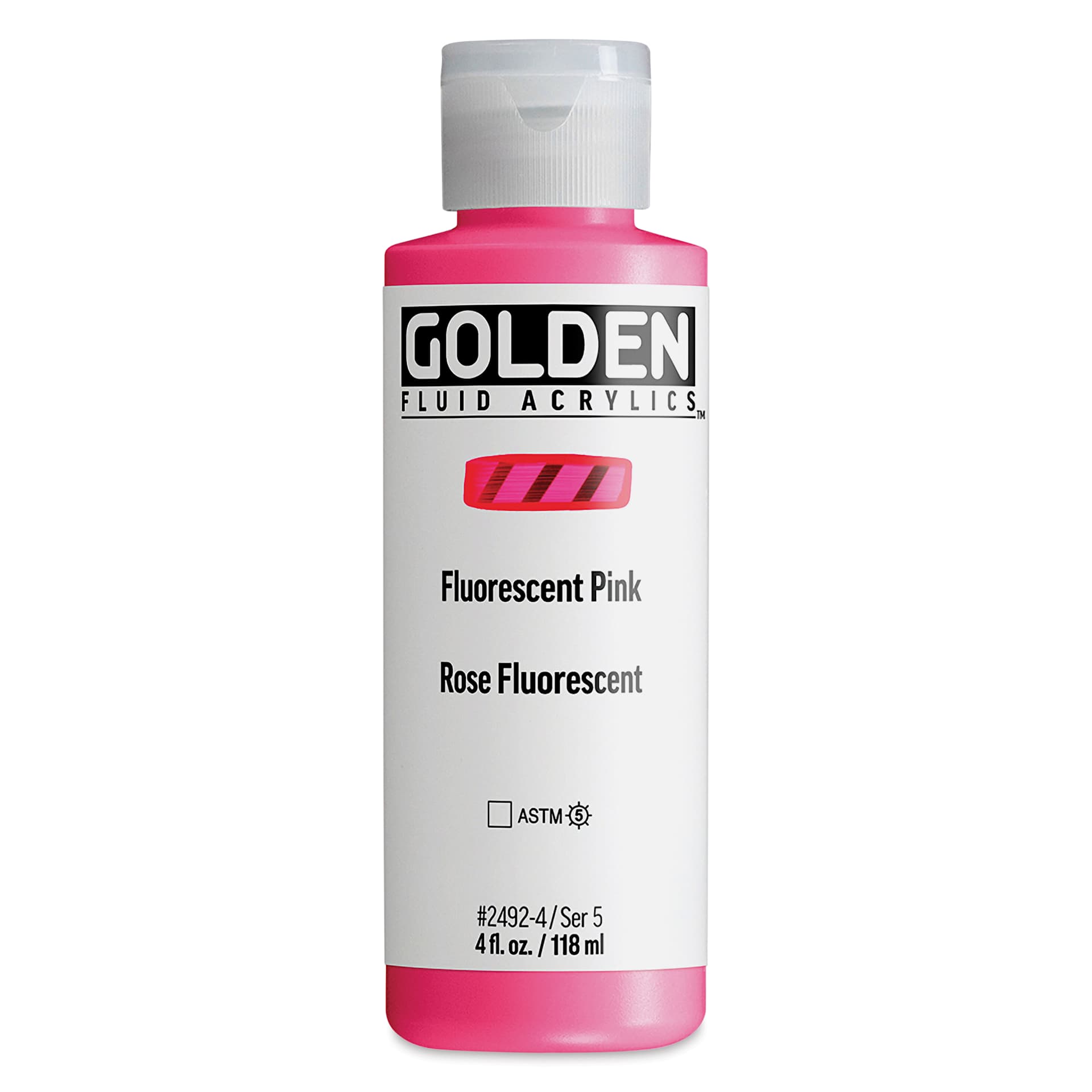 Golden Fluid Acrylic - Fluorescent Pink, 4 oz bottle