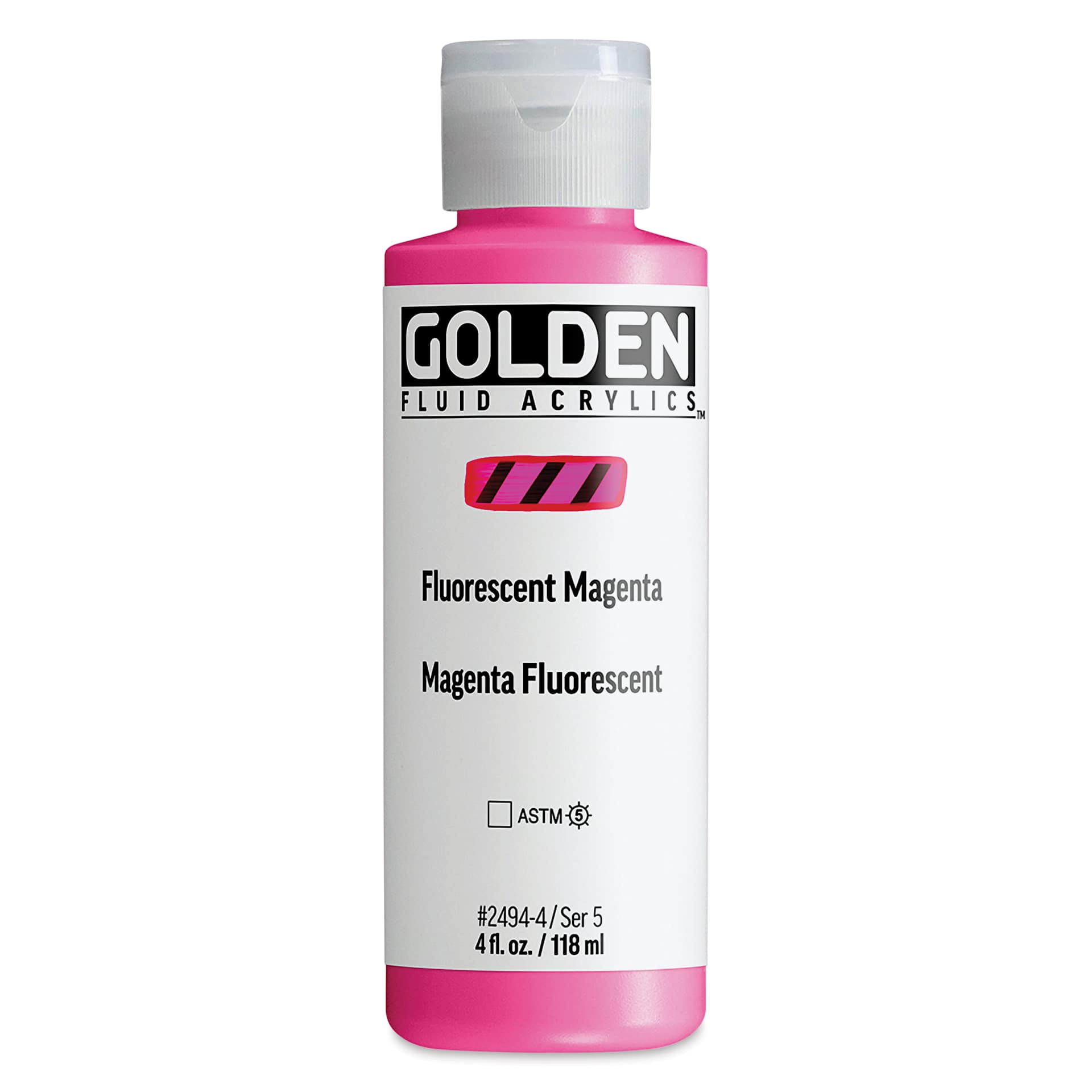 Golden Fluid Acrylic - Fluorescent Magenta, 4 oz bottle