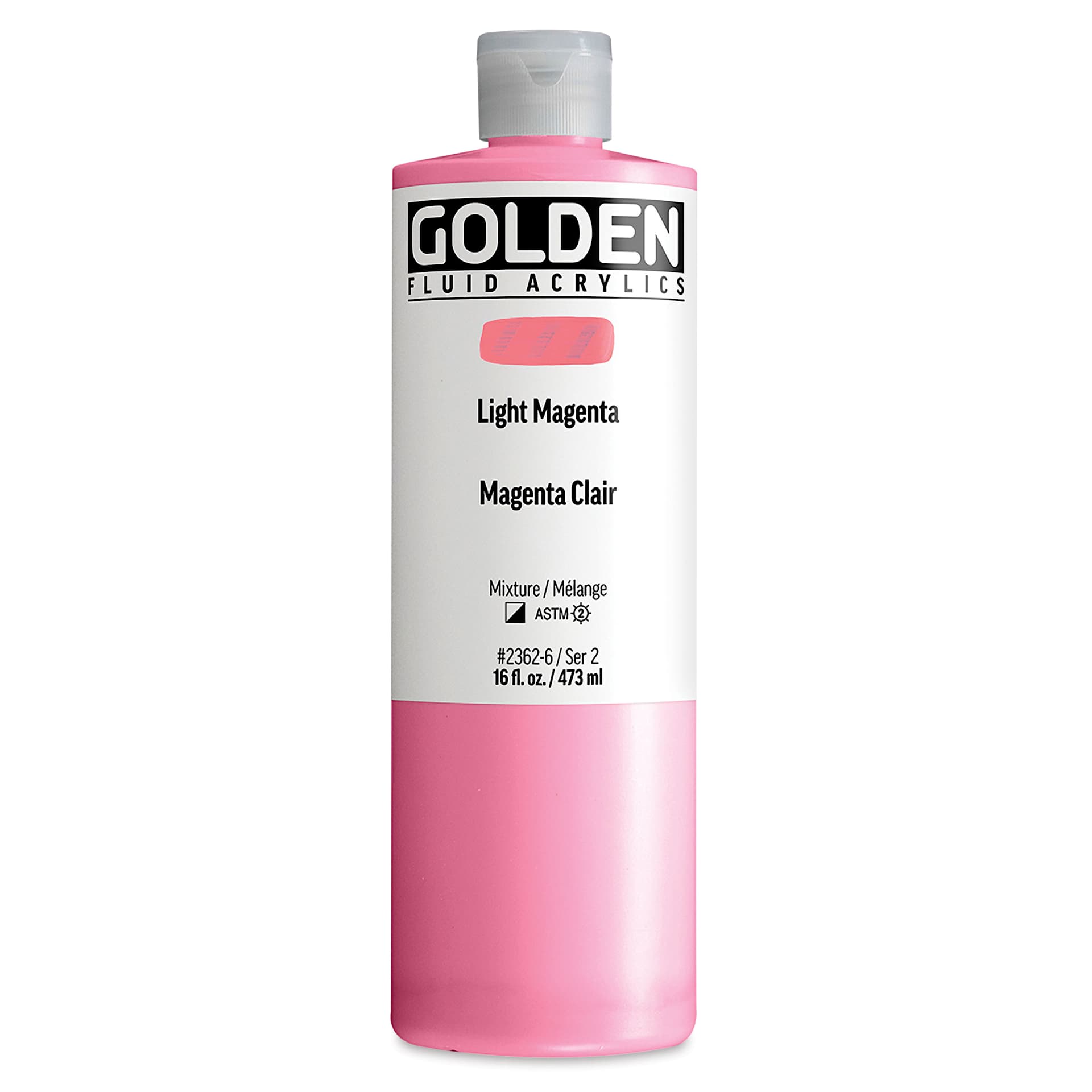 Golden Fluid Acrylic - Light Magenta, 16 oz bottle