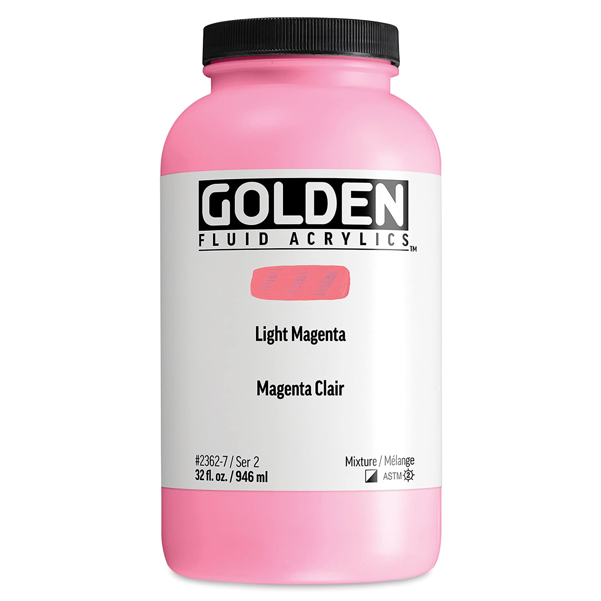 Golden Fluid Acrylic - Light Magenta, 32 oz bottle