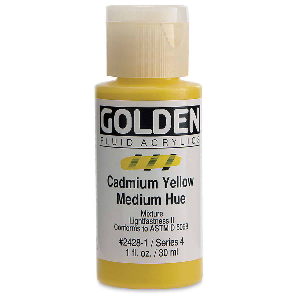 Golden Fluid Acrylics - Cadmium Yellow Medium Hue, 1 oz bottle