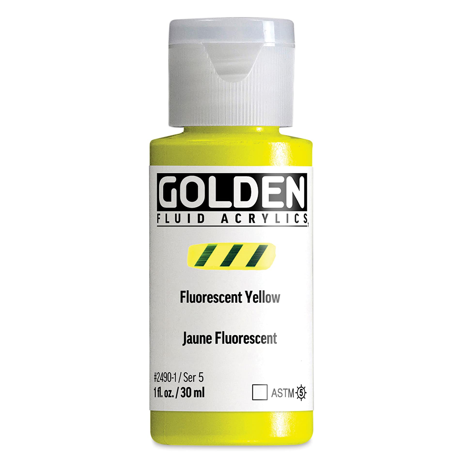 Golden Fluid Acrylic - Fluorescent Yellow, 1 oz bottle