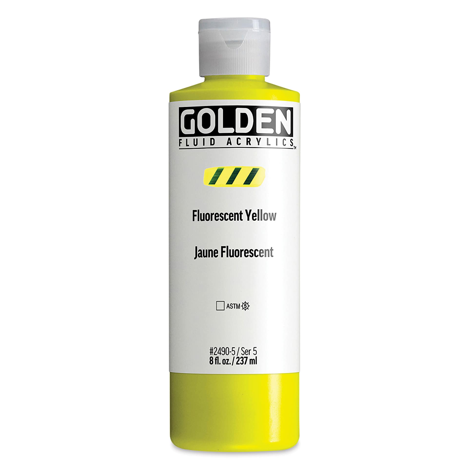 Golden Fluid Acrylic - Fluorescent Yellow, 8 oz Bottle