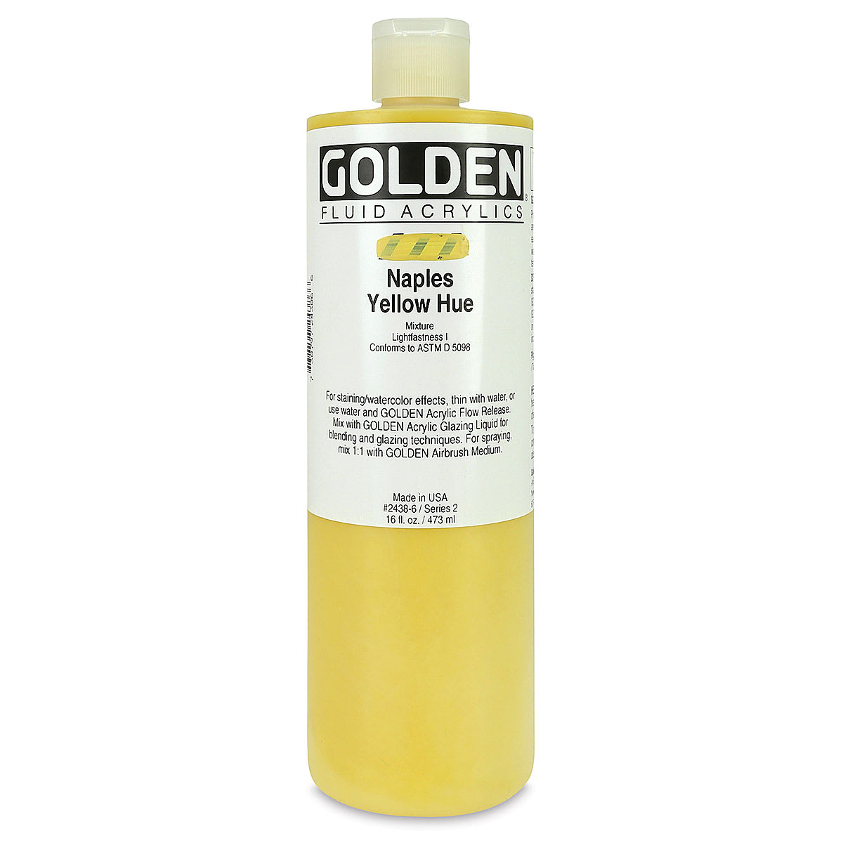 Golden Fluid Acrylics - Naples Yellow Historical Hue, 16 oz bottle