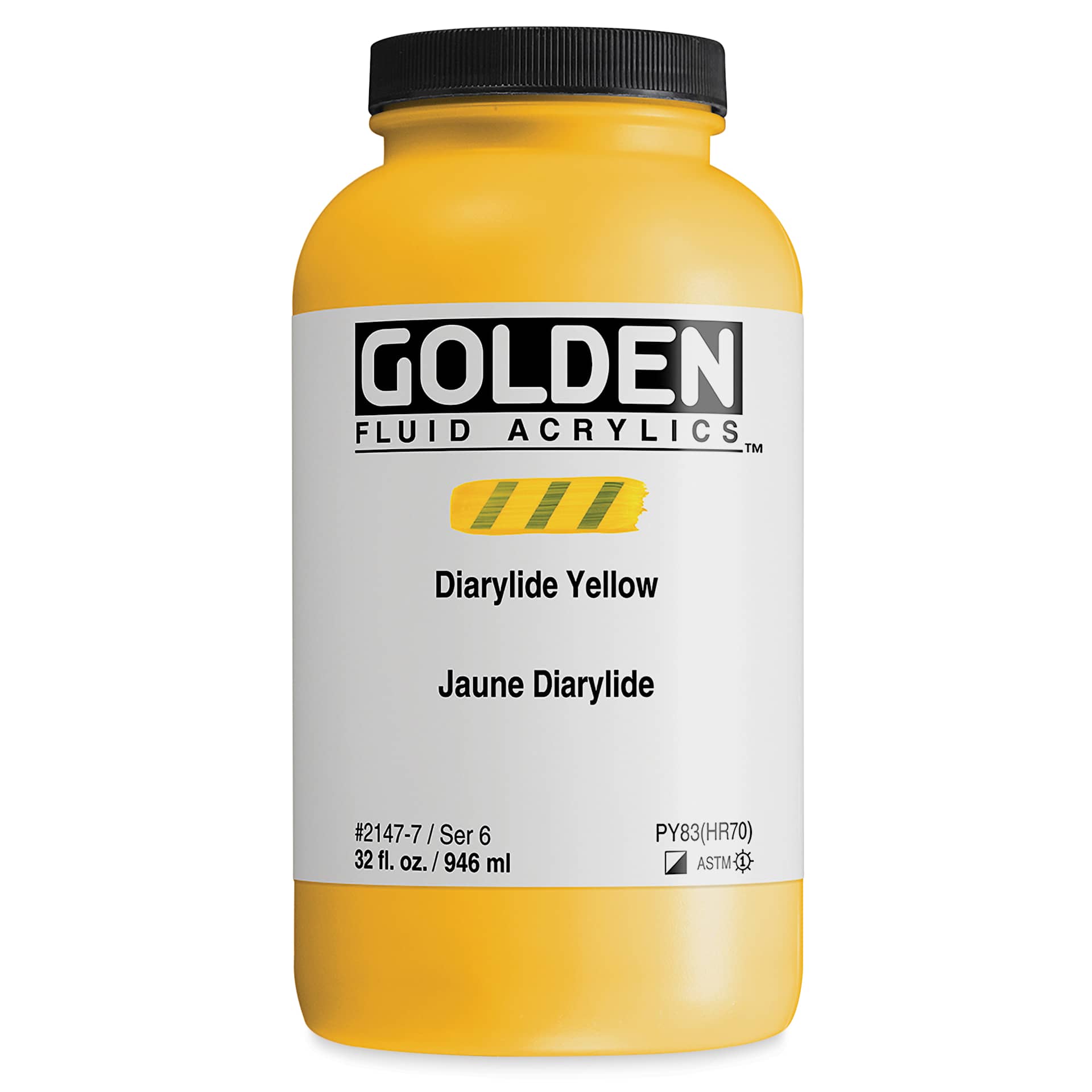 Golden Fluid Acrylic - Diarylide Yellow, 32 oz