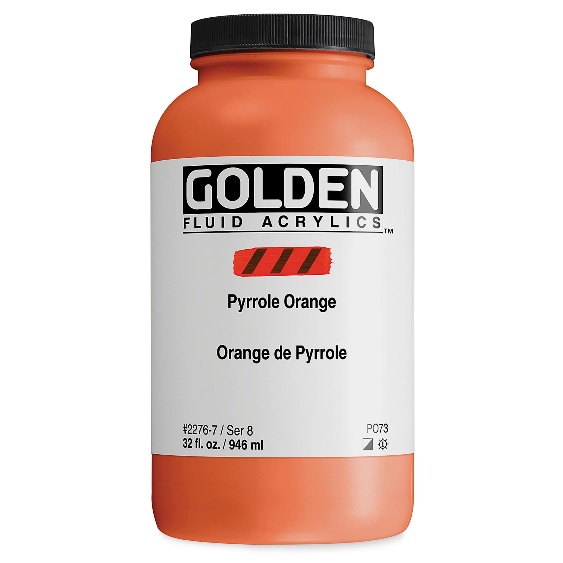 Golden Fluid Acrylic - Pyrrole Orange, 32 oz
