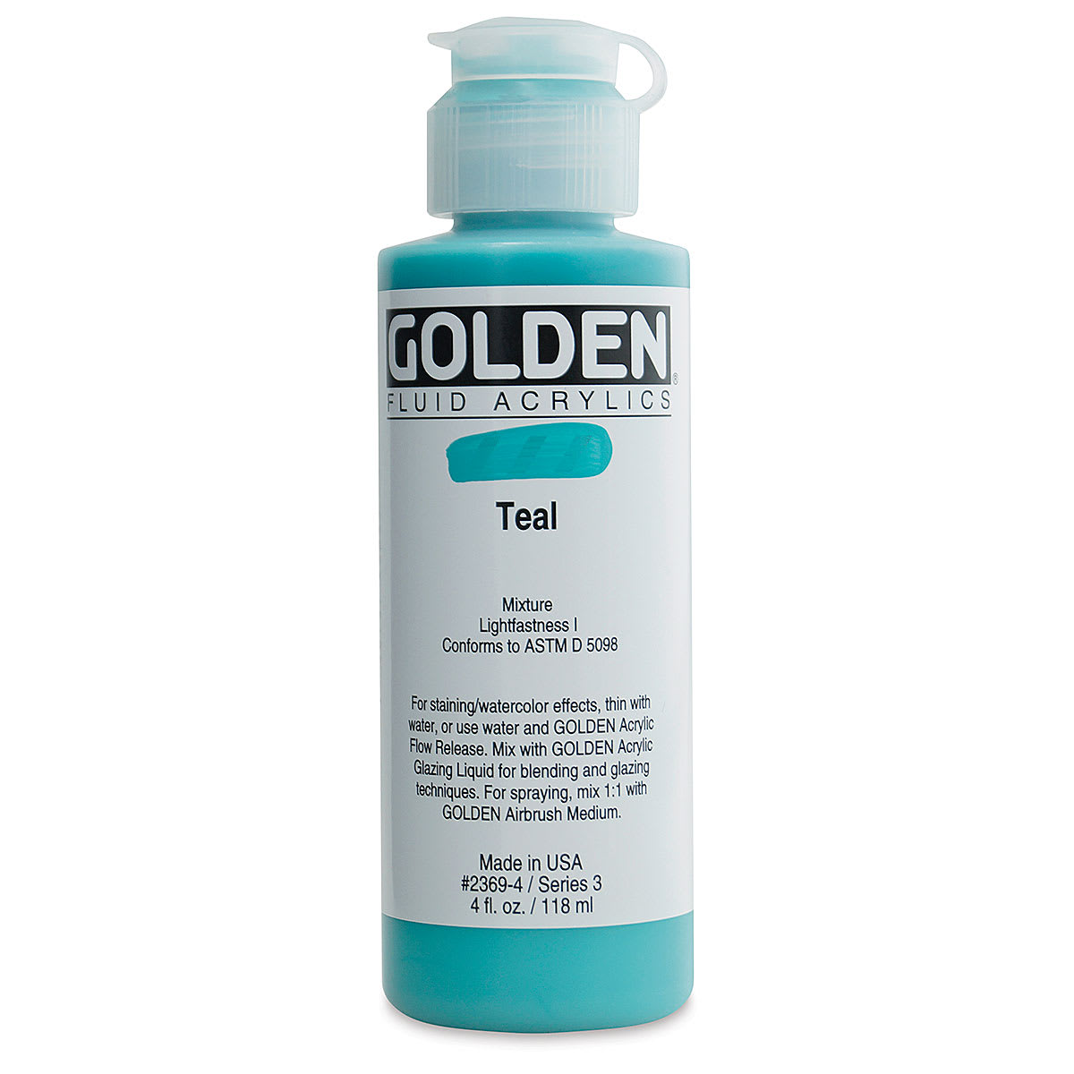 Golden Fluid Acrylics - Teal, 4 oz bottle