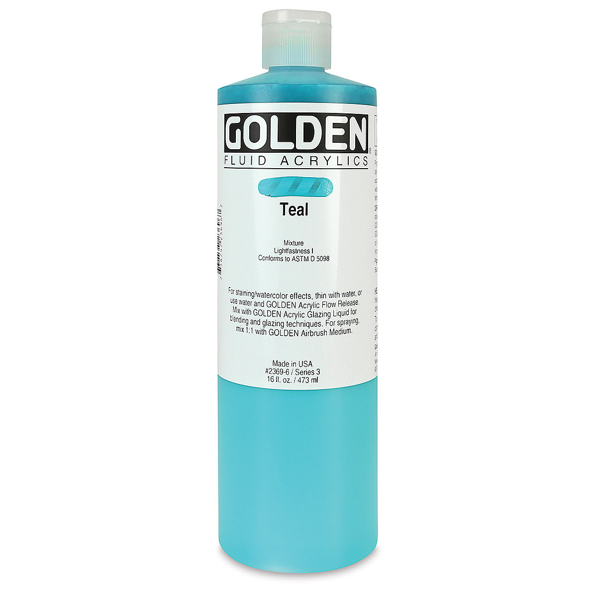 Golden Fluid Acrylics - Teal, 16 oz bottle