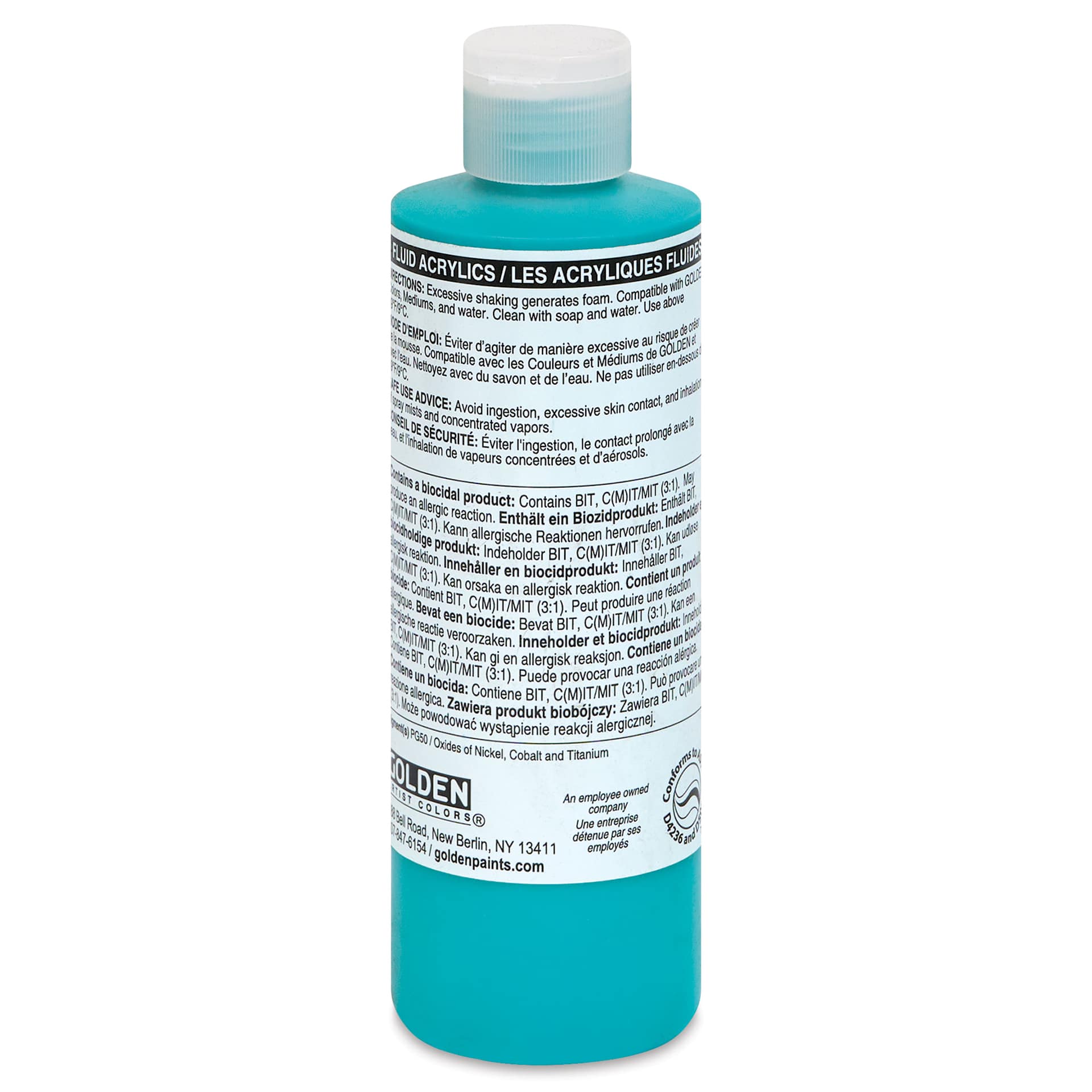 Golden Fluid Acrylics - Cobalt Teal, 8 oz bottle