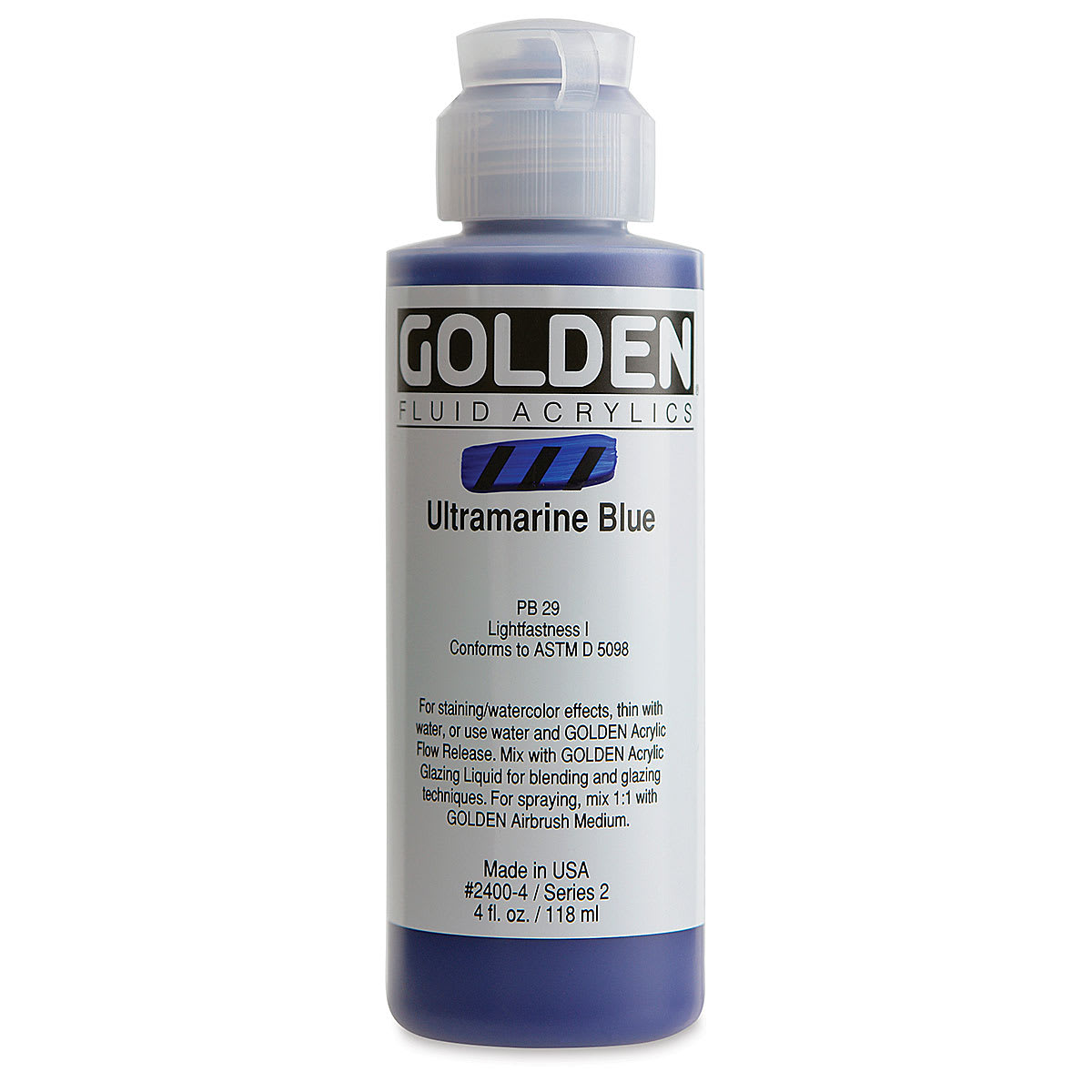 Golden Fluid Acrylics - Ultramarine Blue, 4 oz bottle