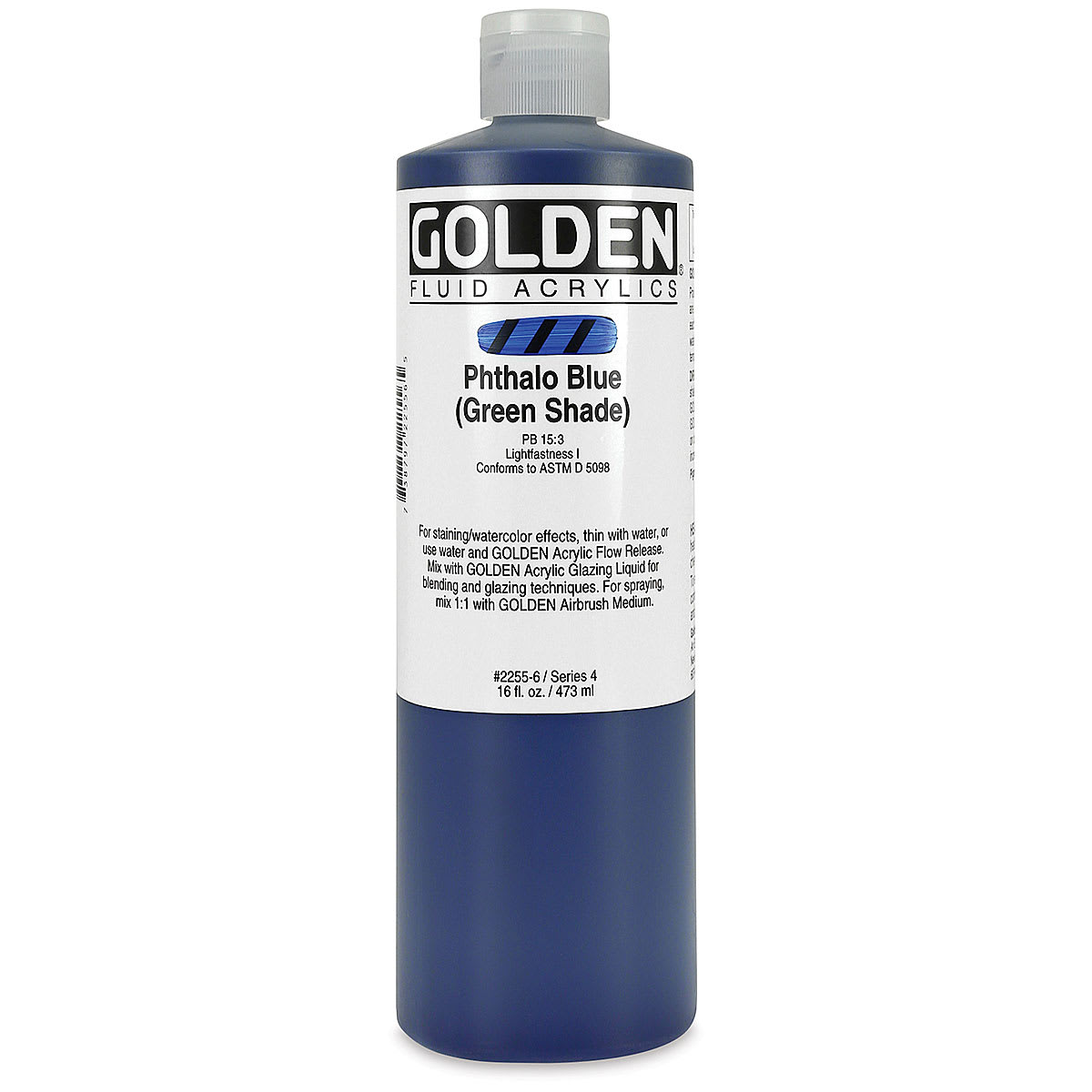 Golden Fluid Acrylics - Phthalo Blue (Green Shade), 16 oz bottle