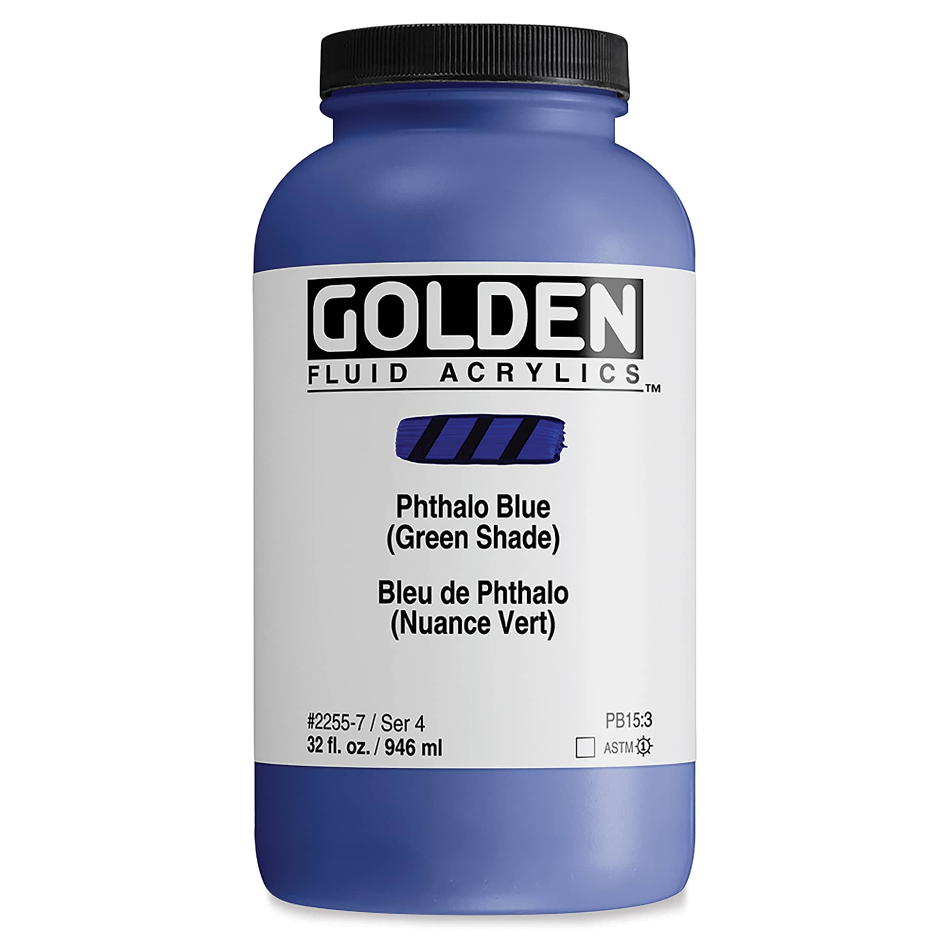 Golden Fluid Acrylic - Phthalo Blue (Green Shade), 32 oz