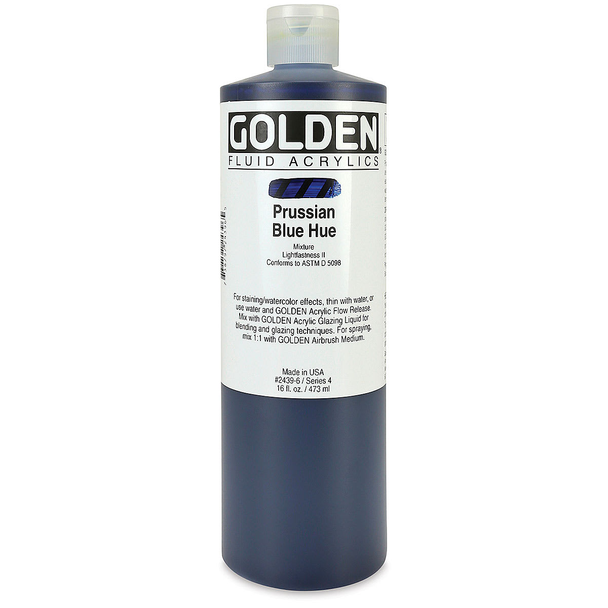 Golden Fluid Acrylics - Prussian Blue Historical Hue, 16 oz bottle