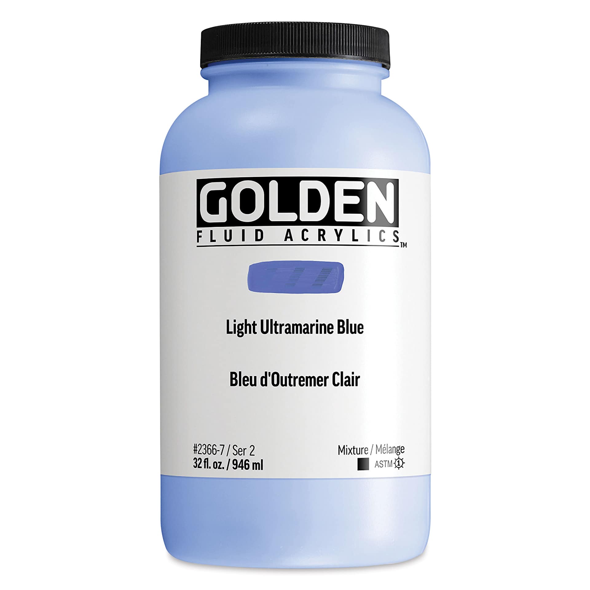 Golden Fluid Acrylic - Light Ultramarine Blue, 32 oz bottle