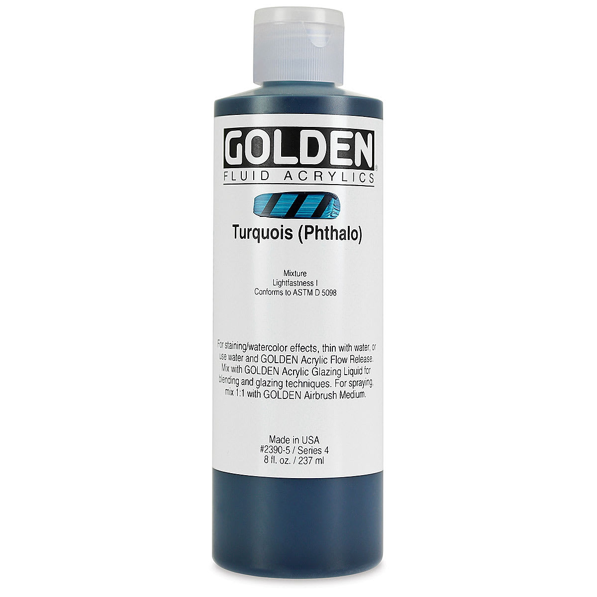 Golden Fluid Acrylics - Turquoise (Phthalo), 8 oz bottle