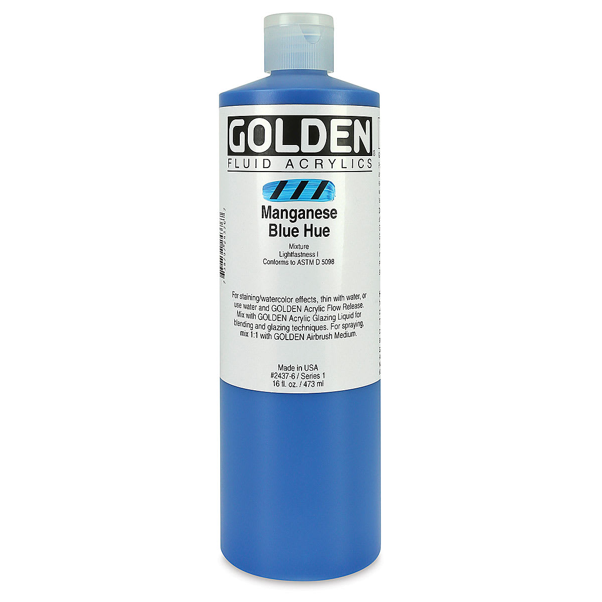 Golden Fluid Acrylics - Manganese Blue Historical Hue, 16 oz bottle