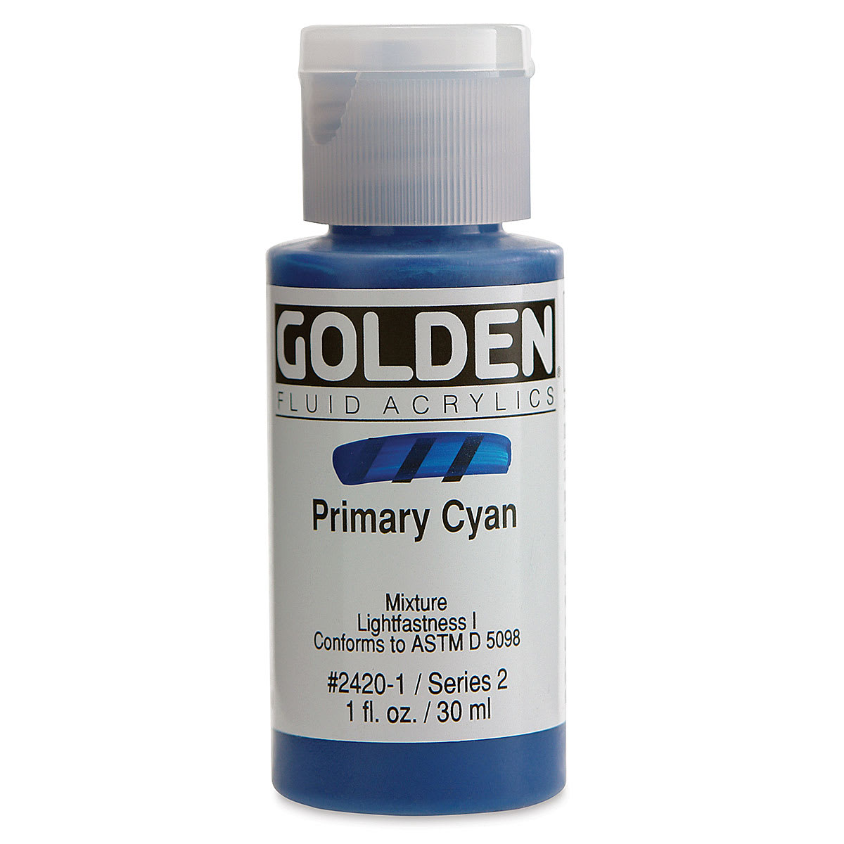 Golden Fluid Acrylics - Primary Cyan, 1 oz bottle