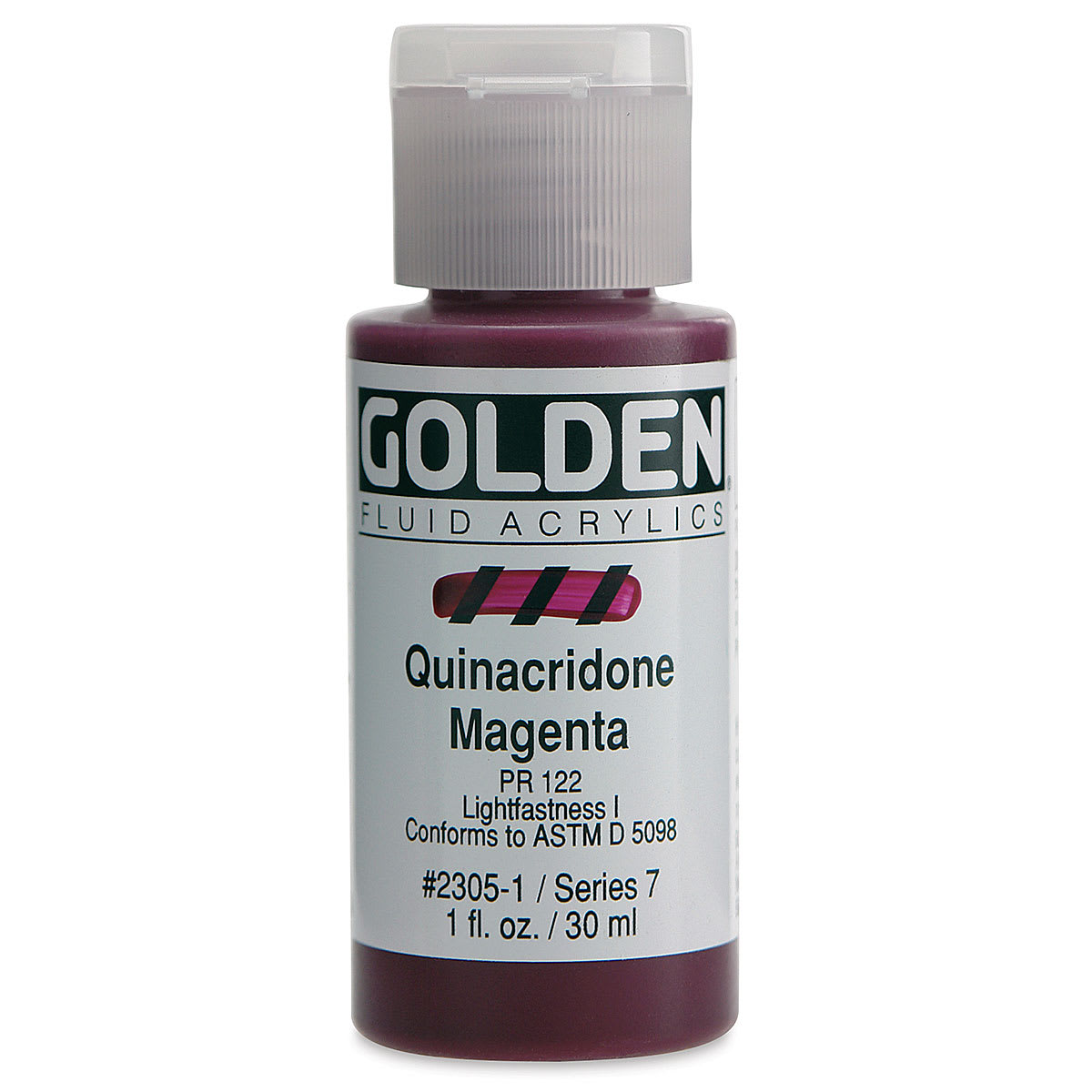 Golden Fluid Acrylics - Quinacridone Magenta, 1 oz bottle