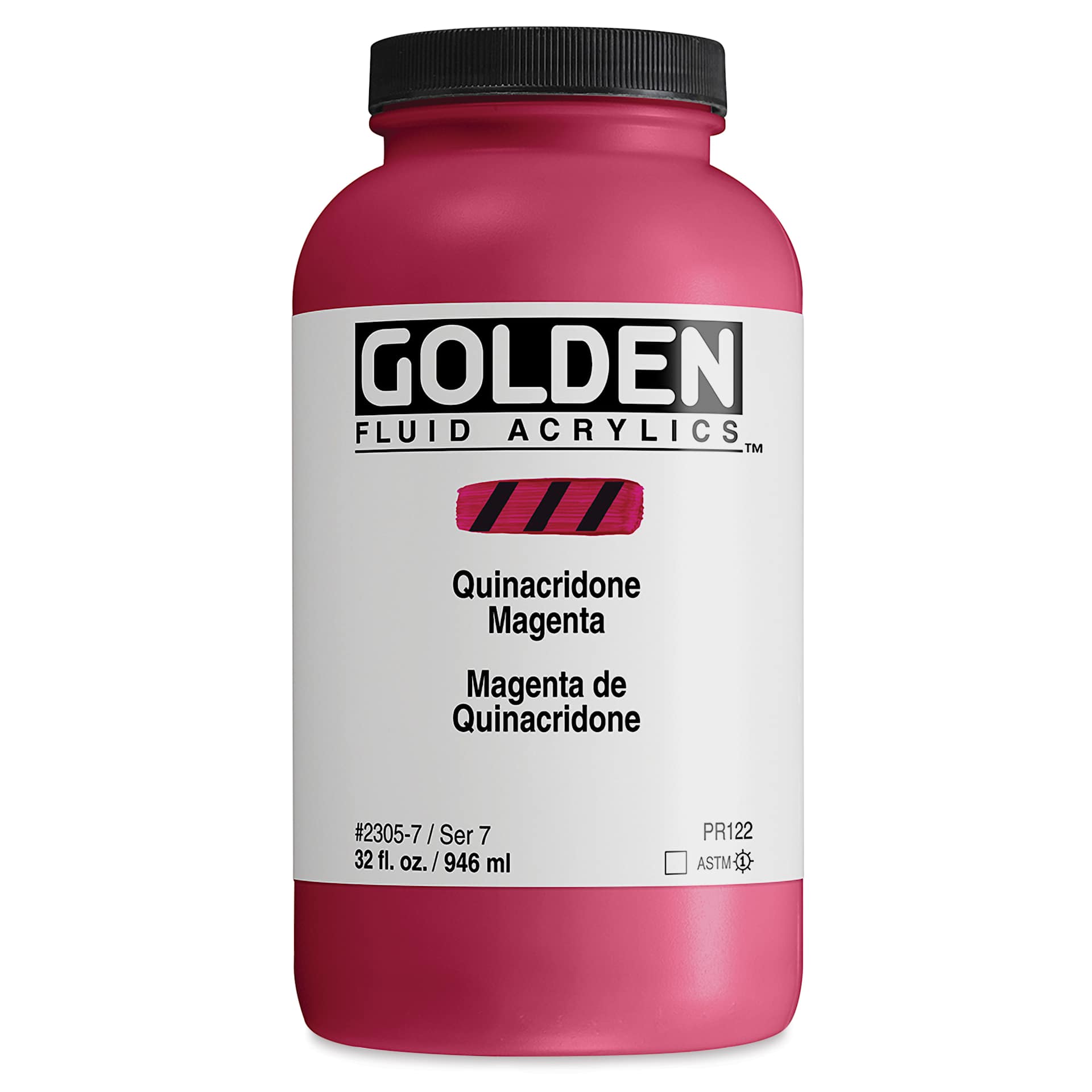 Golden Fluid Acrylic - Quinacridone Magenta, 32 oz