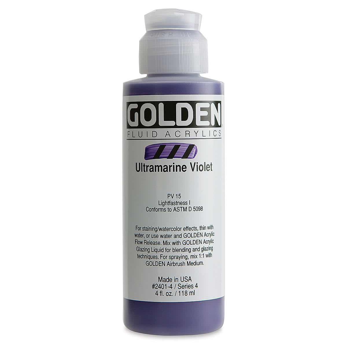 Golden Fluid Acrylics - Ultramarine Violet, 4 oz bottle