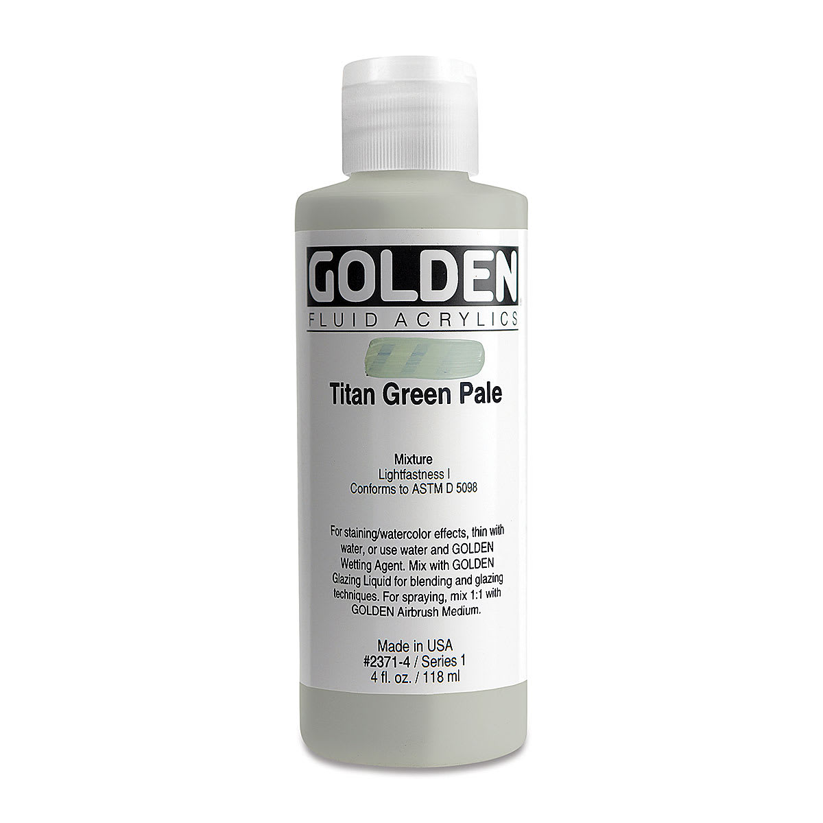 Golden Fluid Acrylics - Titan Green Pale, 4 oz bottle