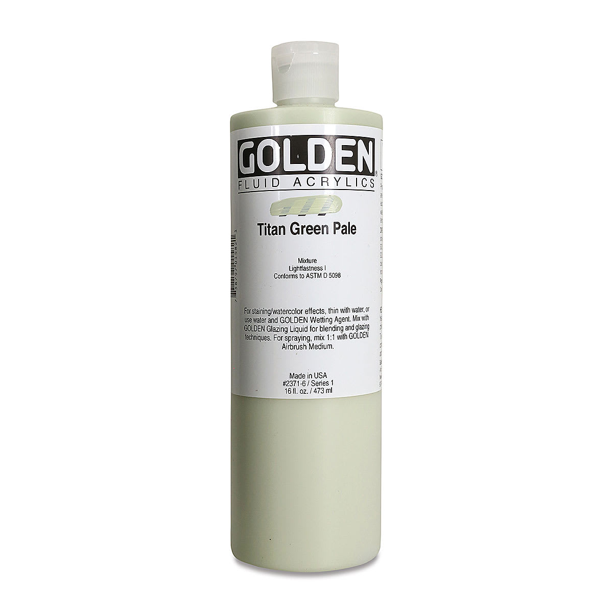 Golden Fluid Acrylics - Titan Green Pale, 16 oz bottle