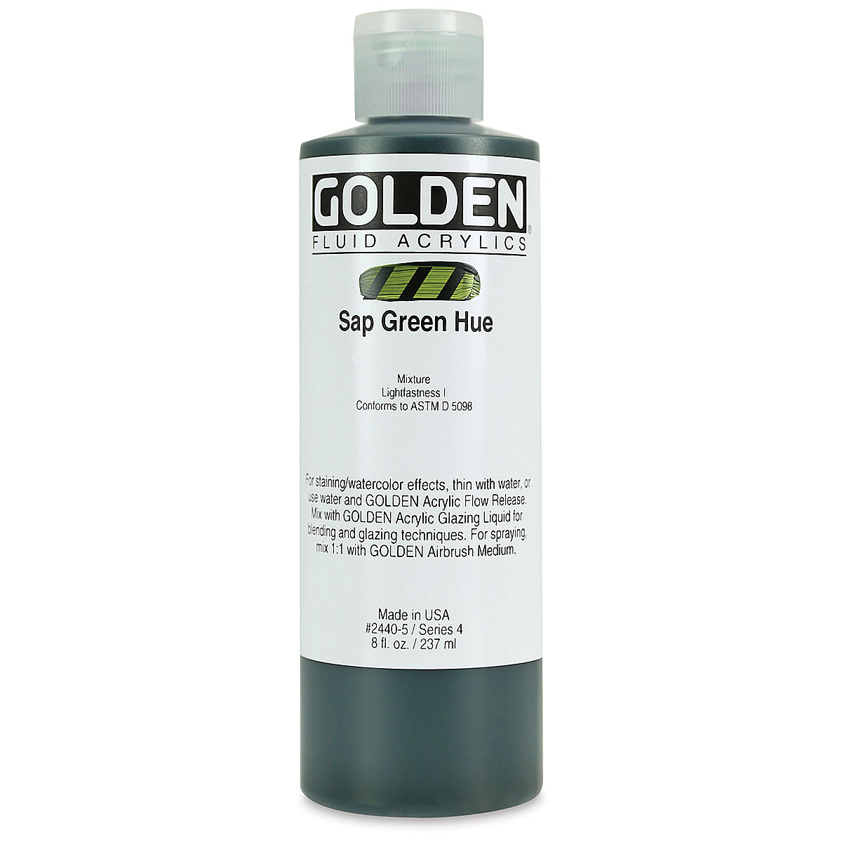 Golden Fluid Acrylics - Sap Green Historical Hue, 8 oz bottle