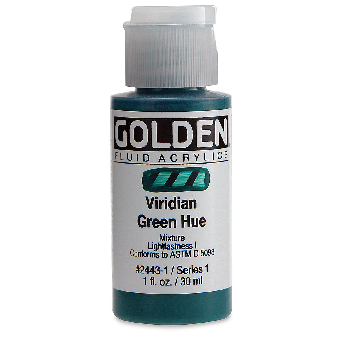 Golden Fluid Acrylics - Viridian Green Historical Hue, 1 oz bottle