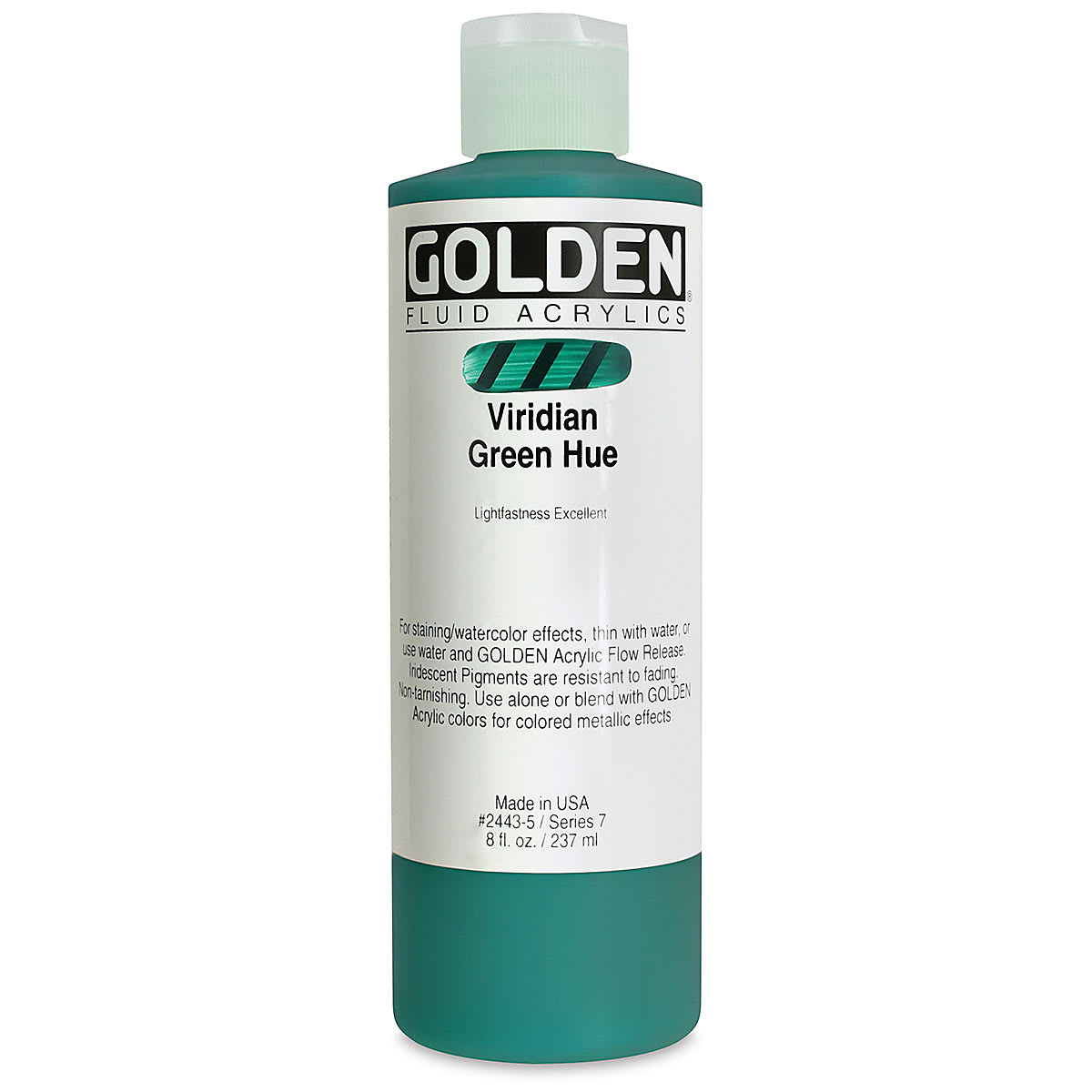 Golden Fluid Acrylics - Viridian Green Historical Hue, 8 oz bottle