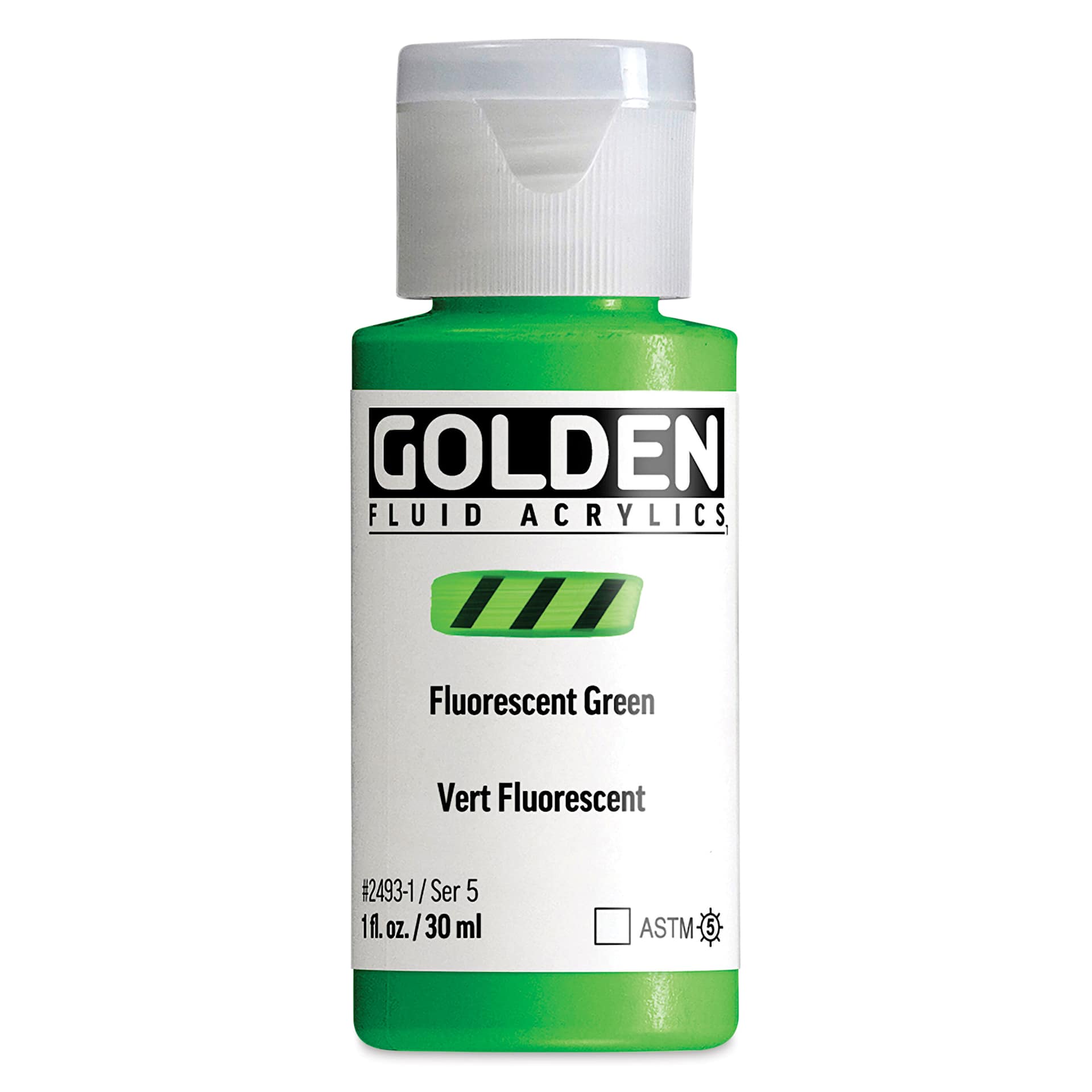 Golden Fluid Acrylic - Fluorescent Green, 1 oz bottle