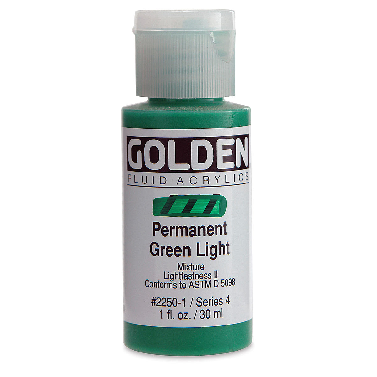 Golden Fluid Acrylics - Permanent Green Light, 1 oz bottle
